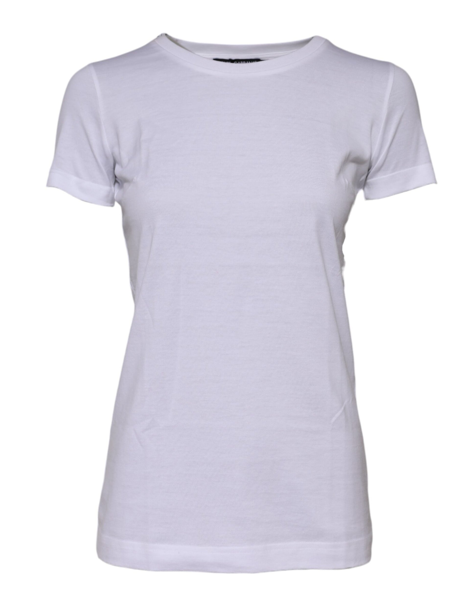 Dolce & Gabbana White Cotton Crew Neck Short Sleeves T-shirt