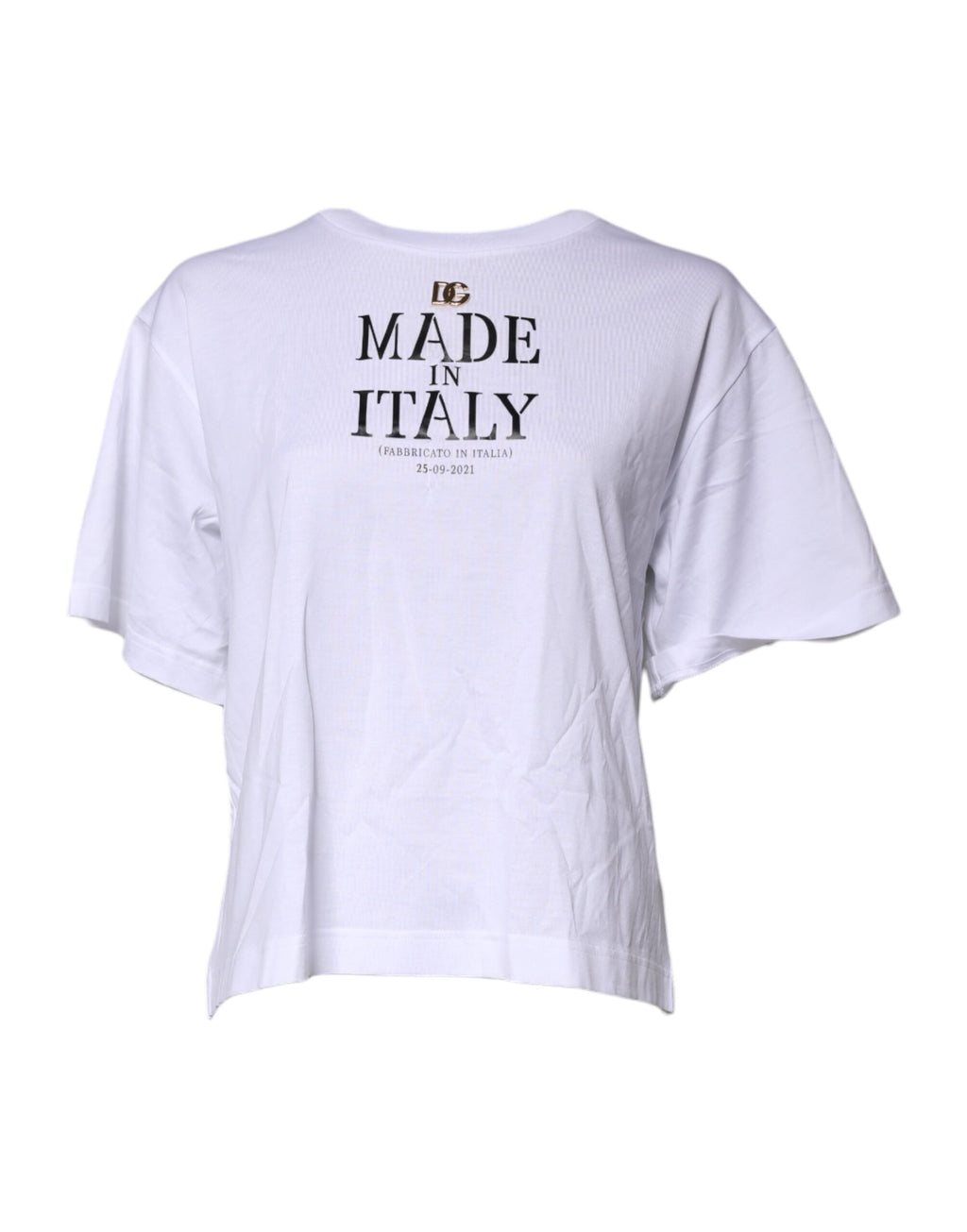 T-shirt Dolce & Gabbana blanc à manches courtes avec logo DG