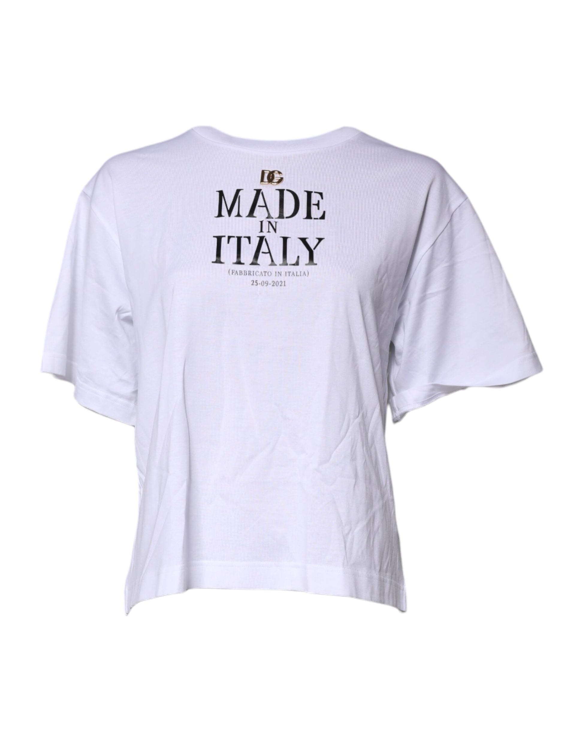 T-shirt Dolce & Gabbana blanc à manches courtes avec logo DG