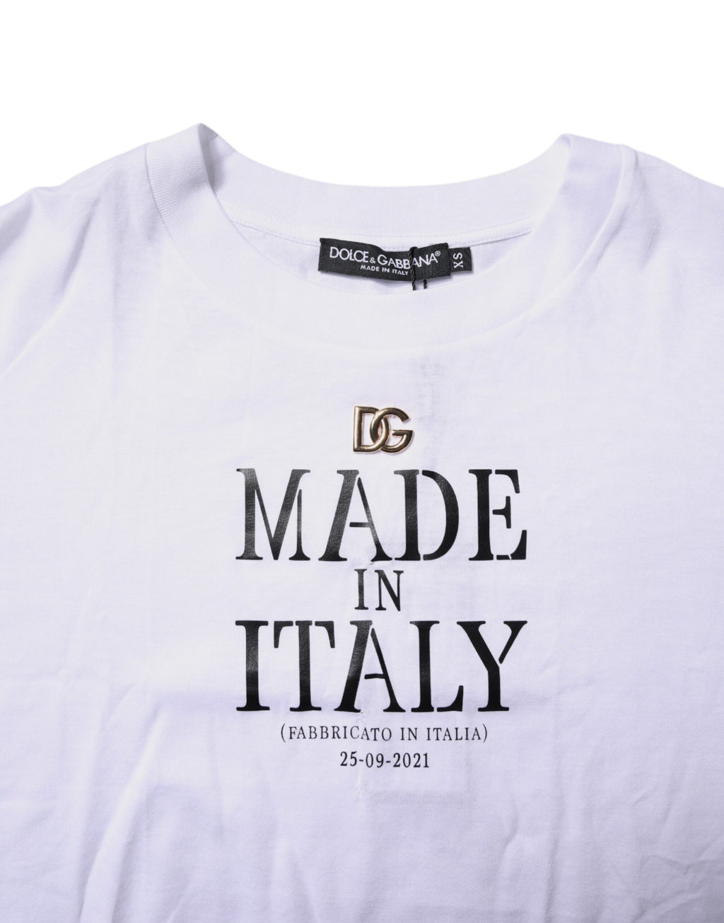 T-shirt Dolce & Gabbana blanc à manches courtes avec logo DG