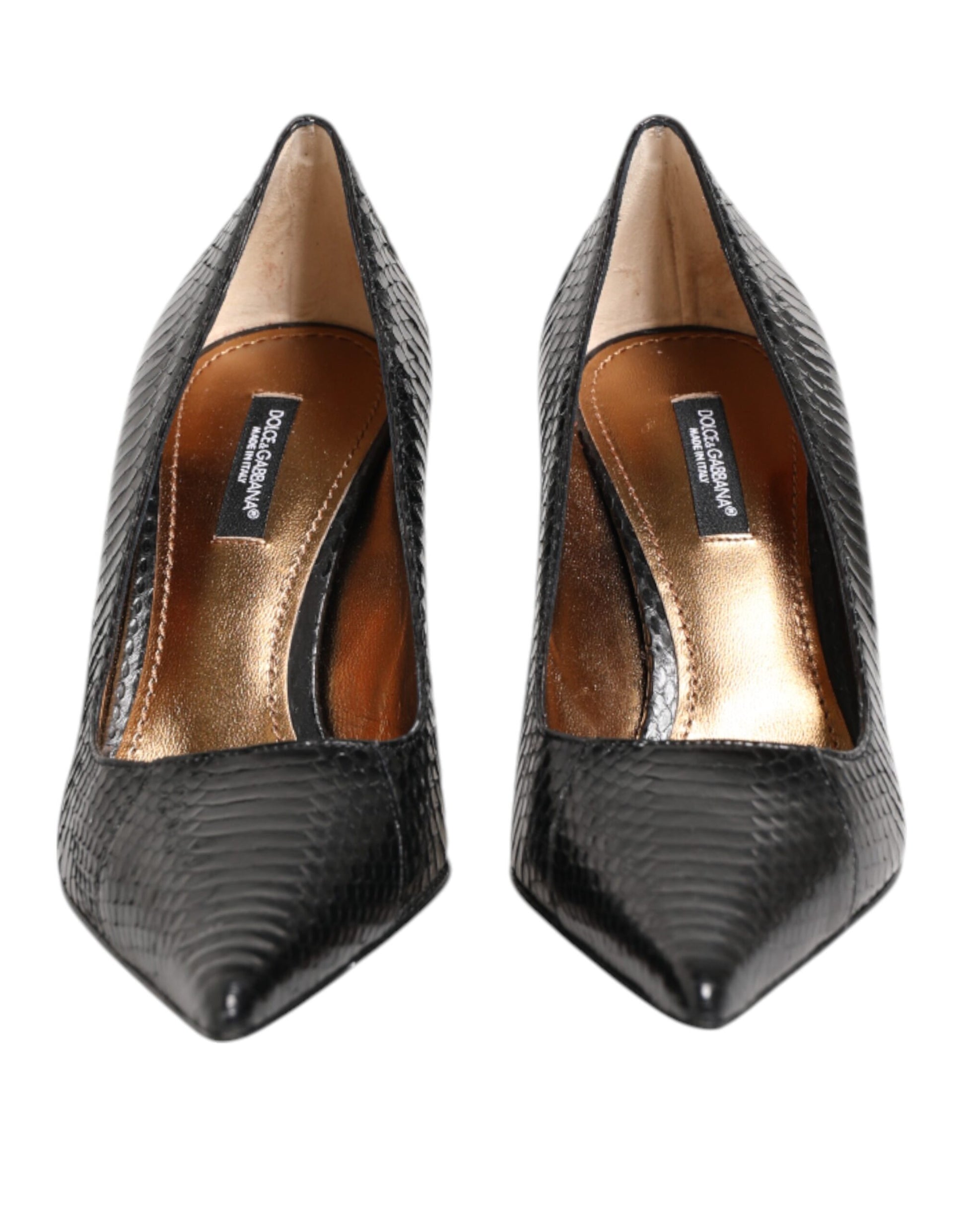 Dolce &amp; Gabbana – Pumps mit Stilettoabsatz aus exotischem Leder in Schwarz