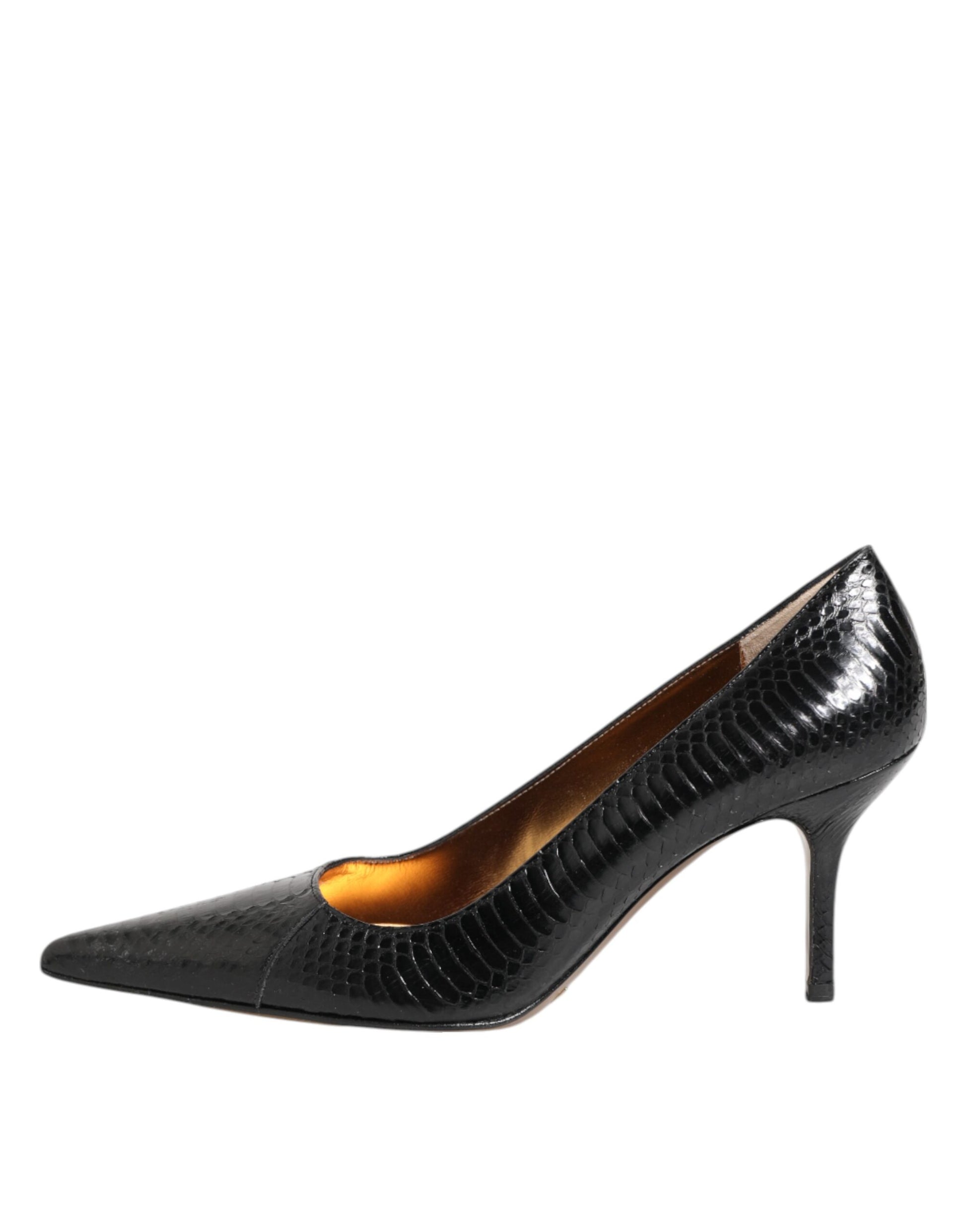 Dolce &amp; Gabbana – Pumps mit Stilettoabsatz aus exotischem Leder in Schwarz