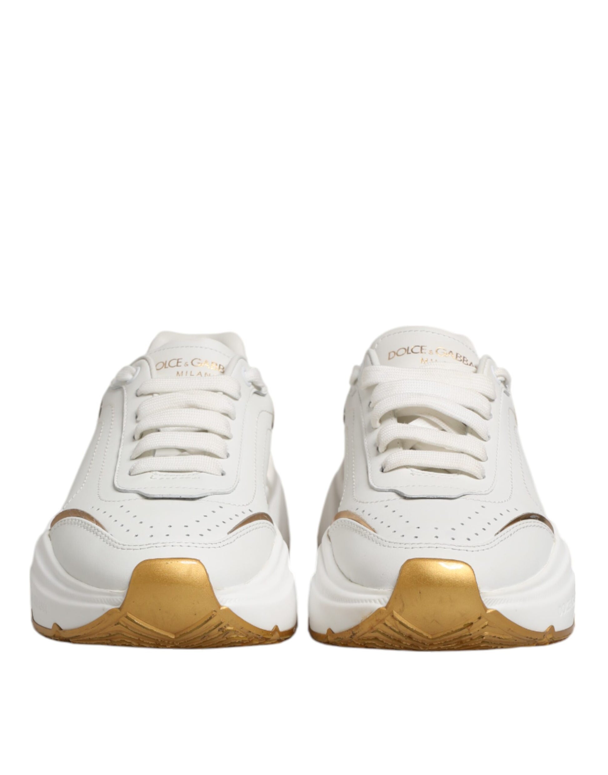 Chaussures Sneakers Dolce & Gabbana DAYMASTER en Cuir Or Blanc