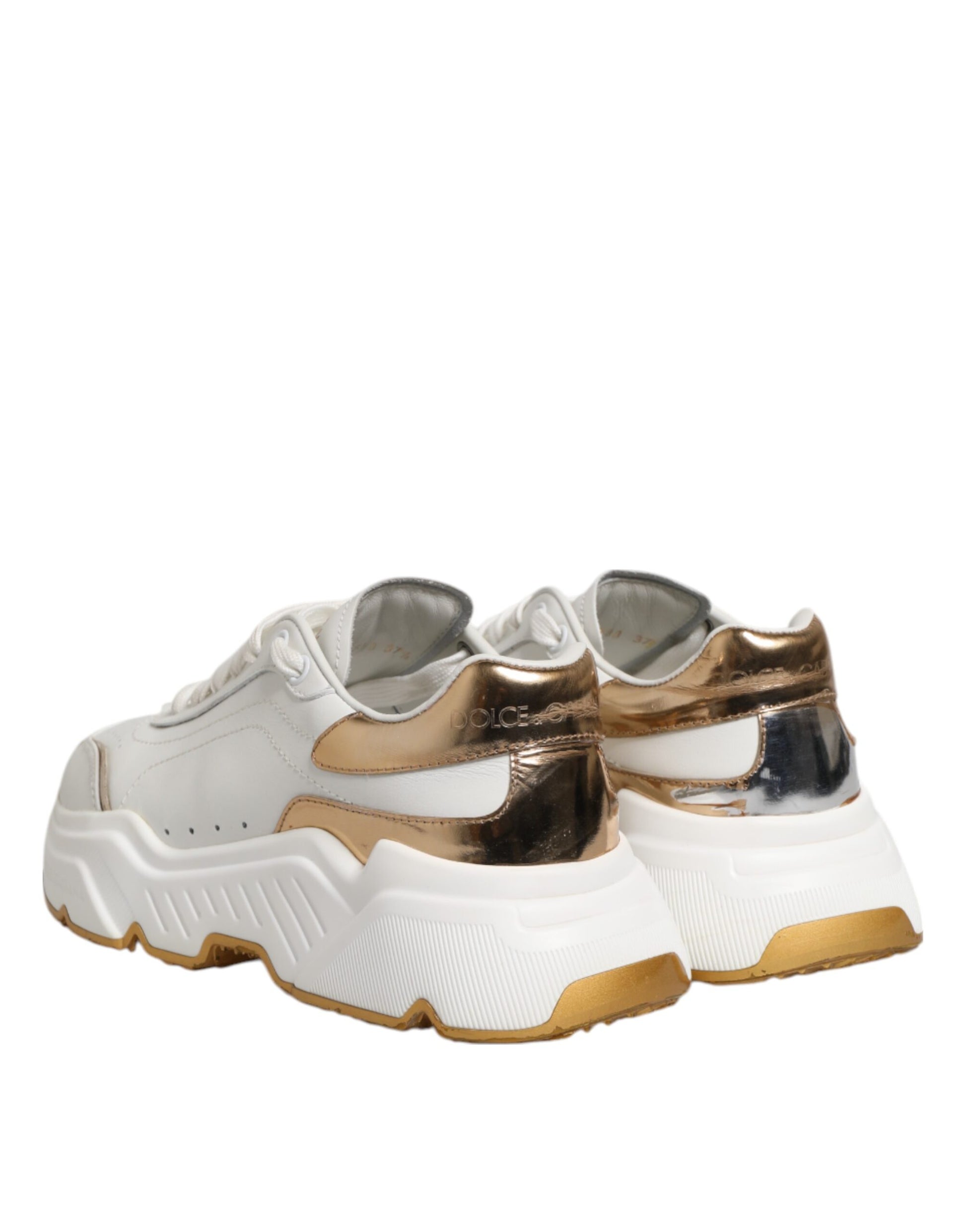 Chaussures Sneakers Dolce & Gabbana DAYMASTER en Cuir Or Blanc