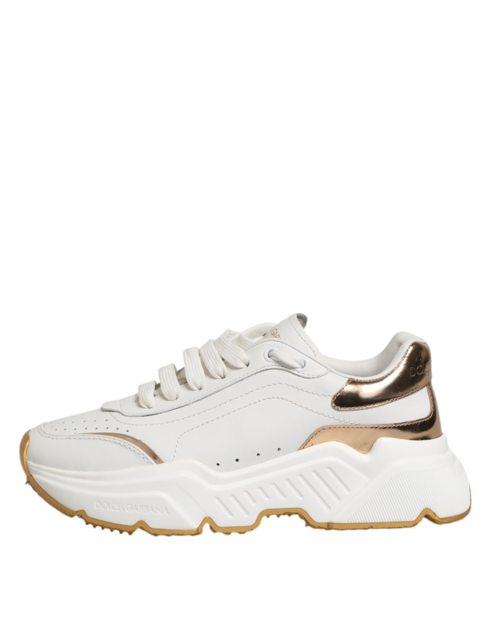 Chaussures Sneakers Dolce & Gabbana DAYMASTER en Cuir Or Blanc