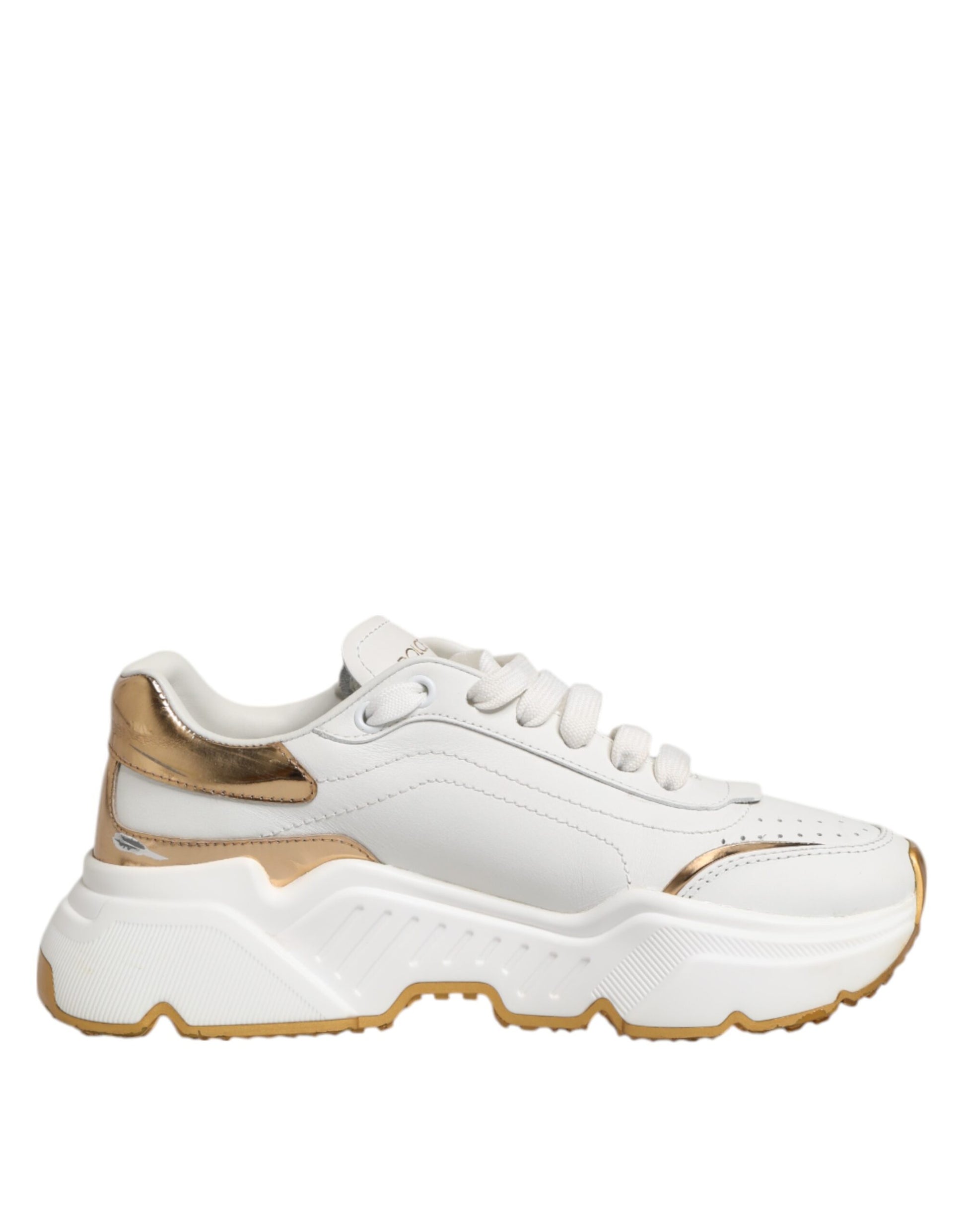 Chaussures Sneakers Dolce & Gabbana DAYMASTER en Cuir Or Blanc