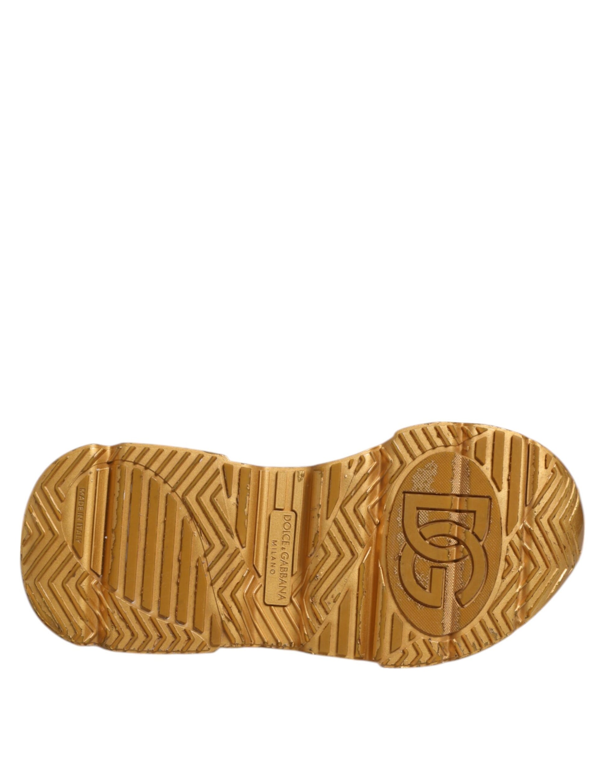 Chaussures Sneakers Dolce & Gabbana DAYMASTER en Cuir Or Blanc