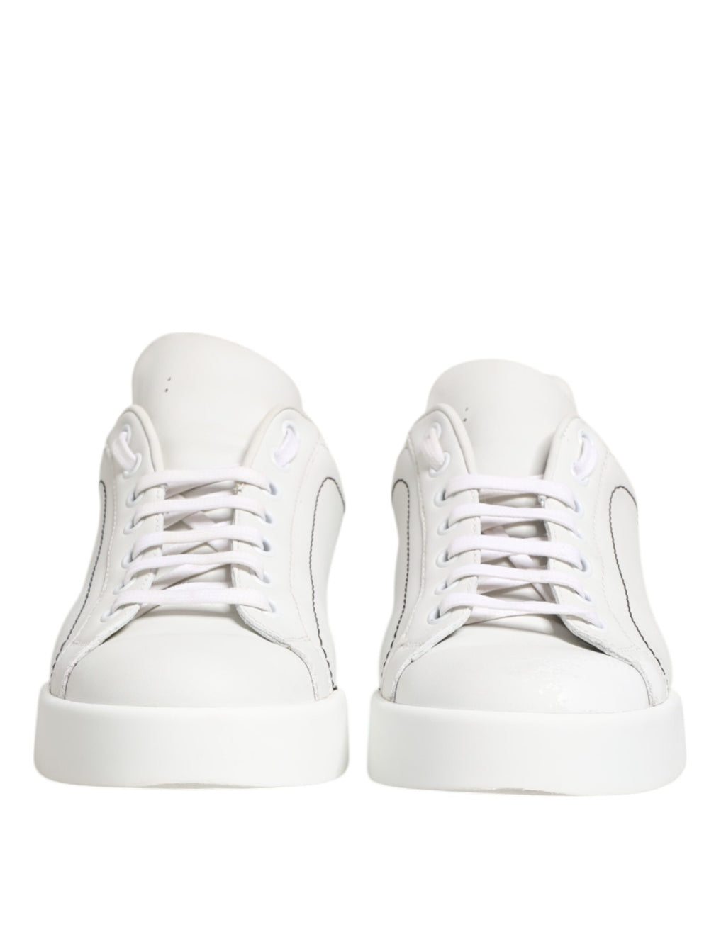 Chaussures Dolce & Gabbana en cuir or blanc basses