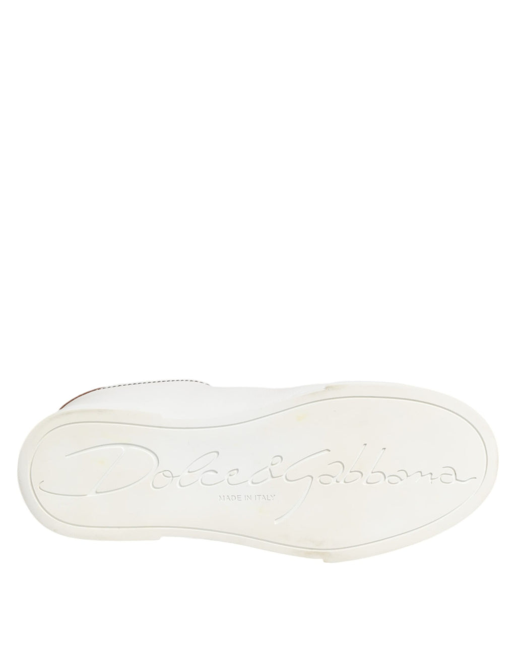 Chaussures Dolce & Gabbana en cuir or blanc basses