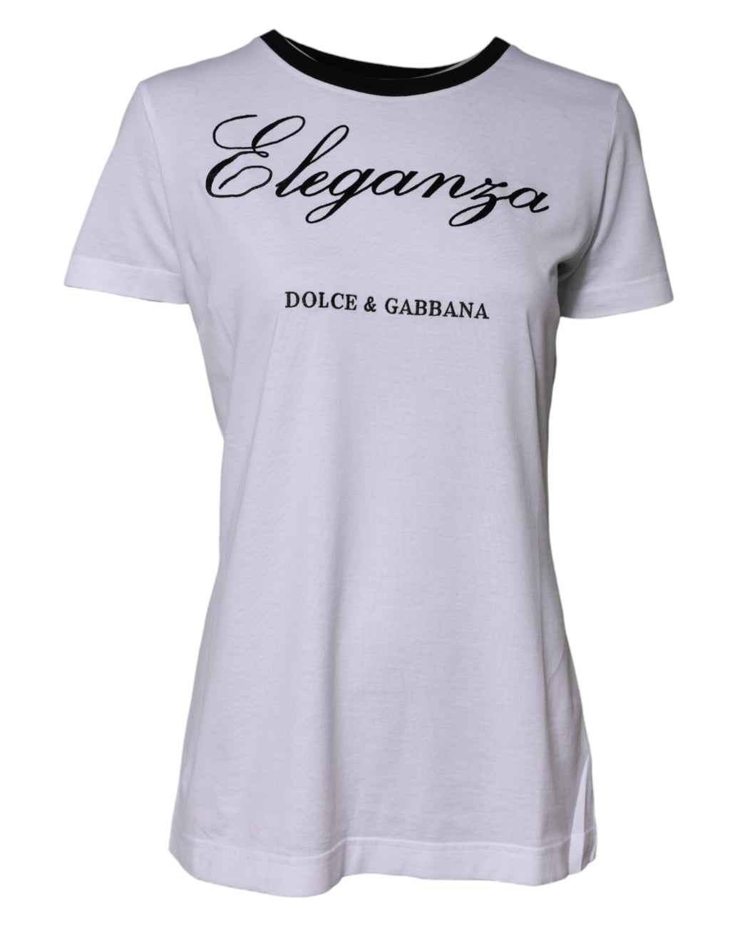 T-shirt col ras du cou en coton « Eleganza » blanc Dolce & Gabbana