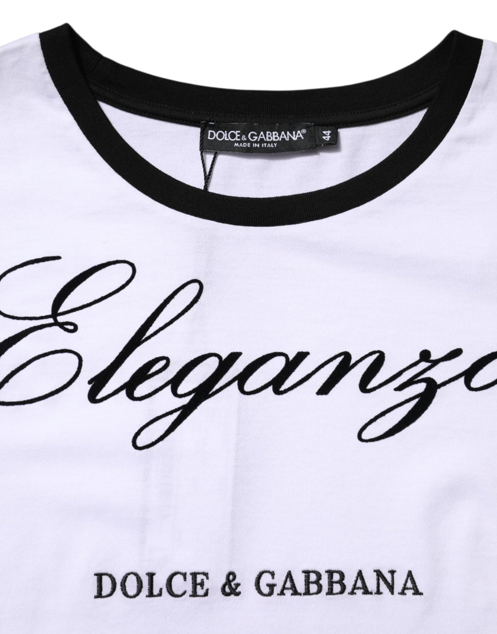 T-shirt col ras du cou en coton « Eleganza » blanc Dolce & Gabbana