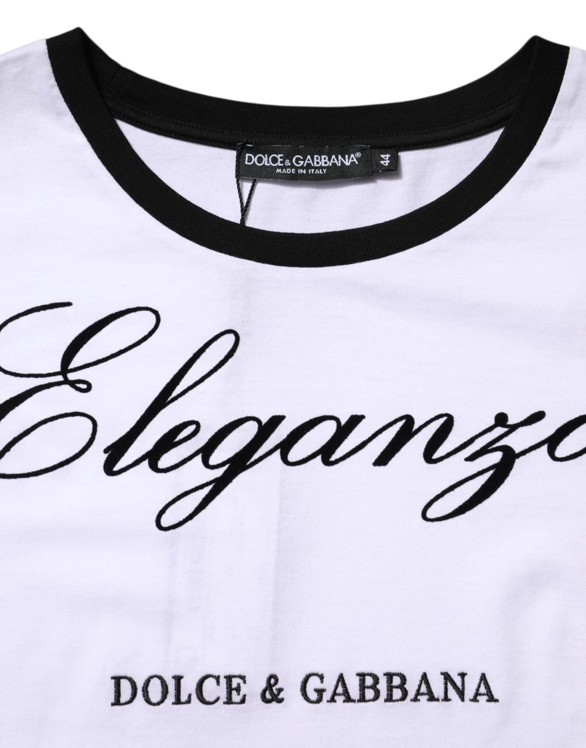 T-shirt col ras du cou en coton « Eleganza » blanc Dolce & Gabbana