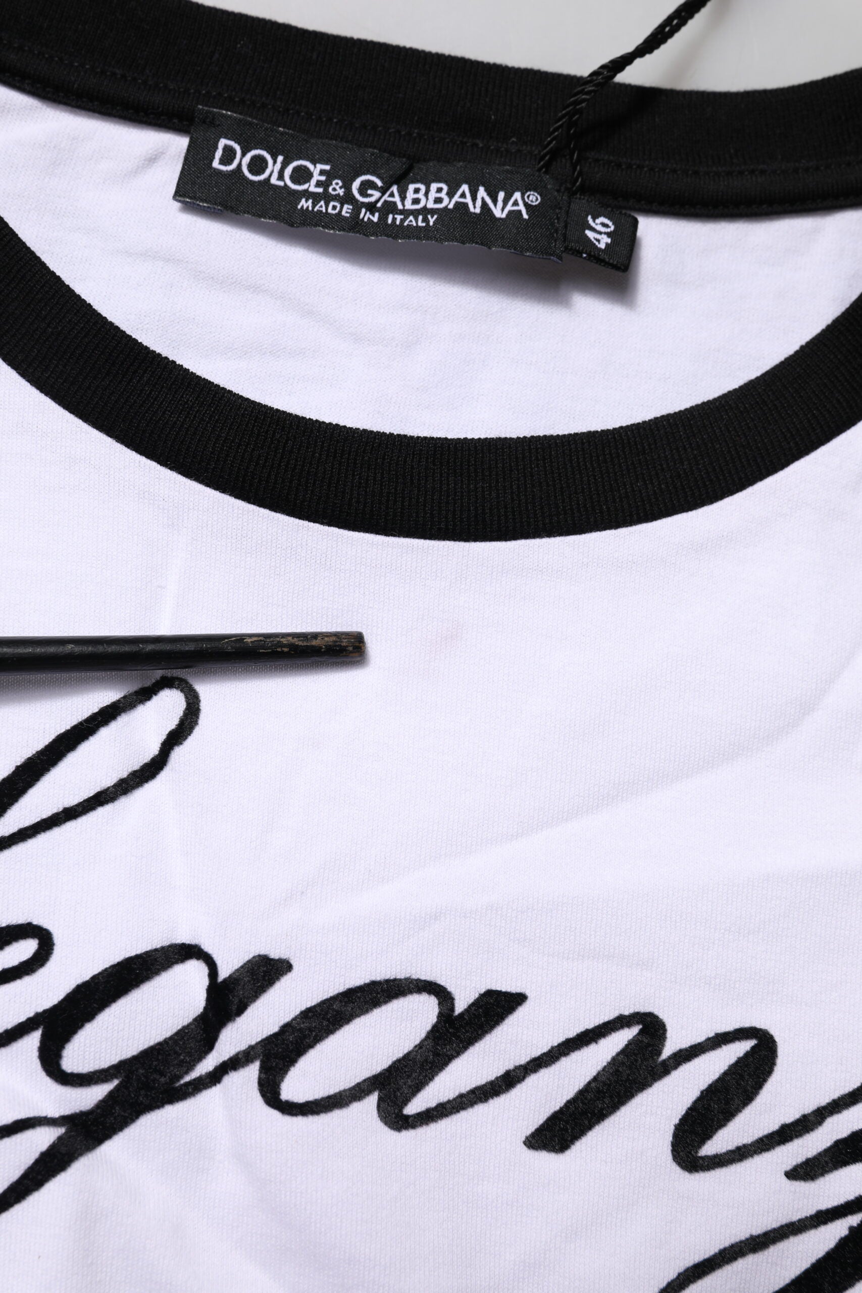 T-shirt col ras du cou en coton « Eleganza » blanc Dolce & Gabbana