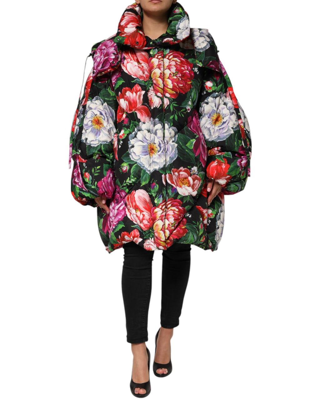 Doudoune à Capuche Florale Multicolore Dolce & Gabbana
