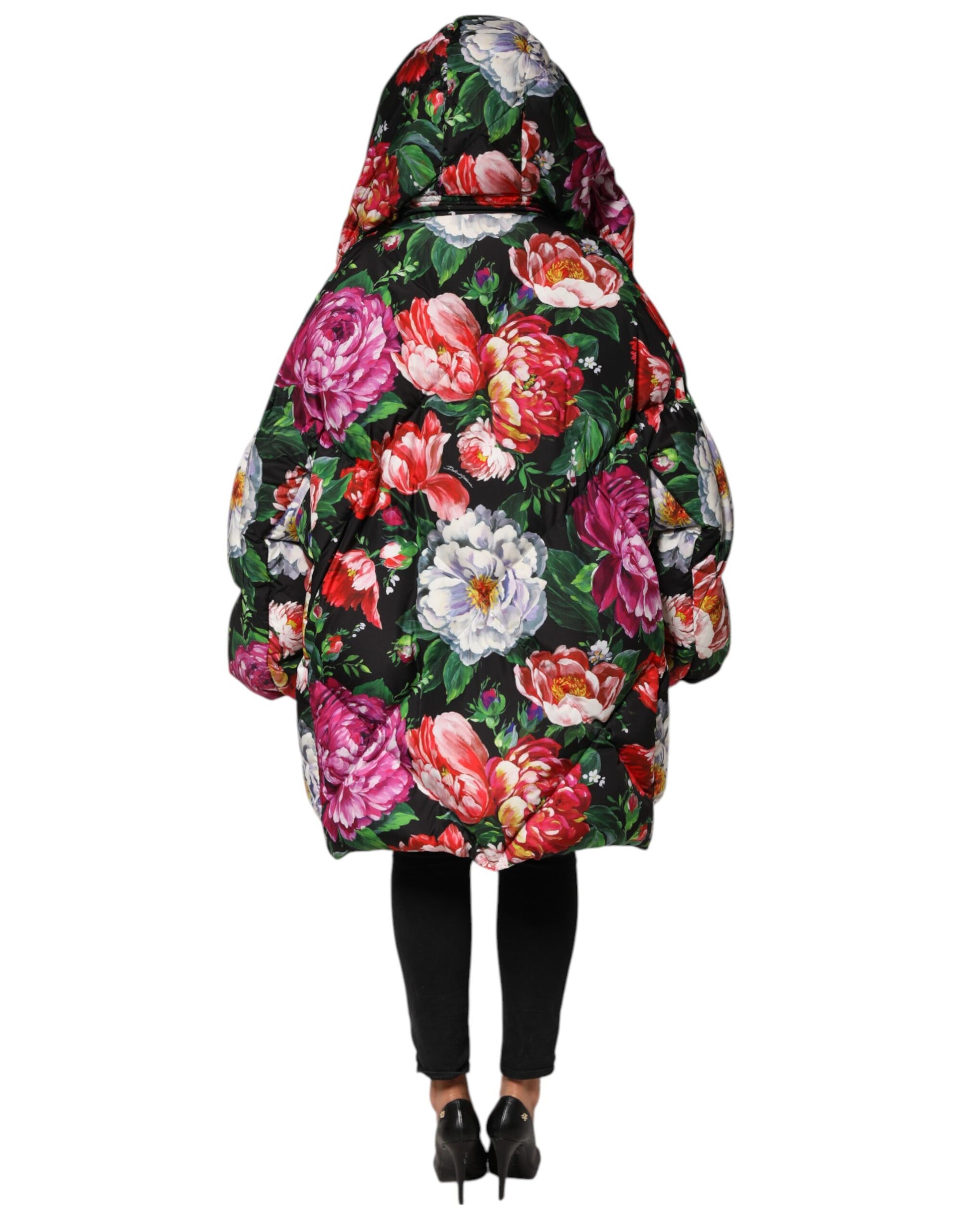 Doudoune à Capuche Florale Multicolore Dolce & Gabbana