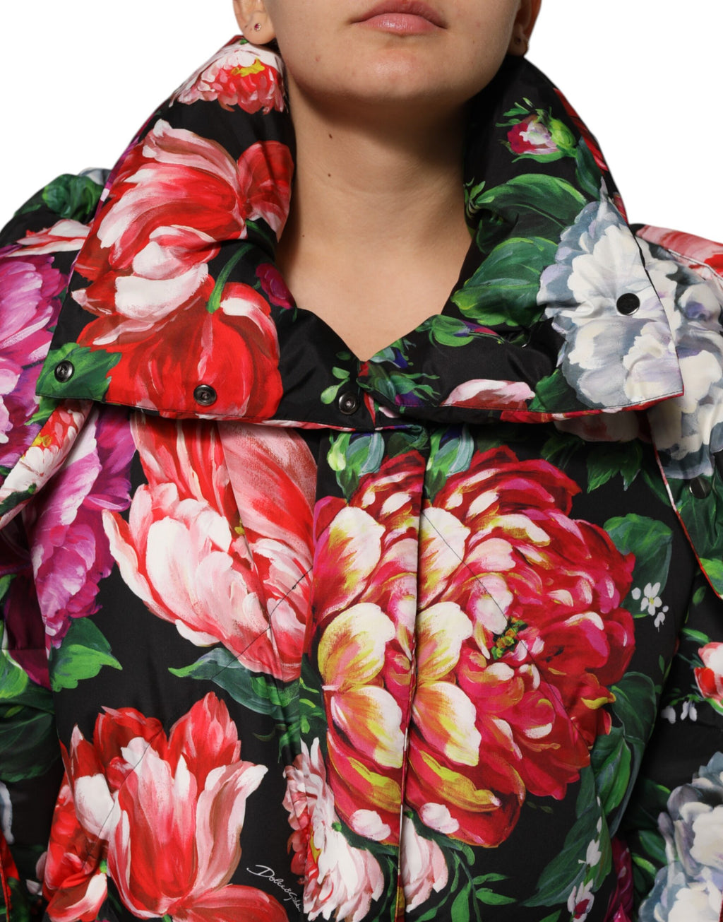 Doudoune à Capuche Florale Multicolore Dolce & Gabbana