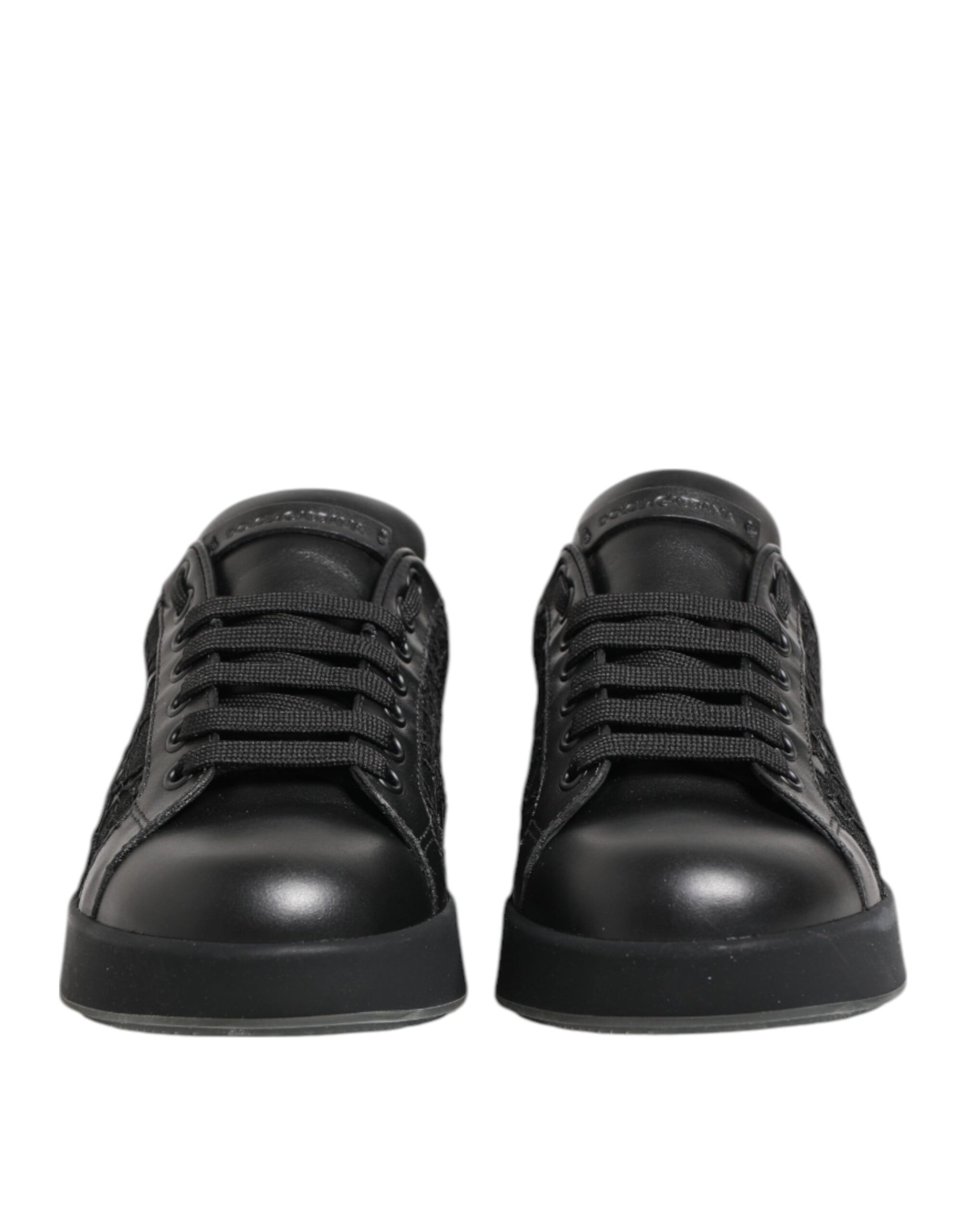 Baskets basses en dentelle florale noire Dolce & Gabbana