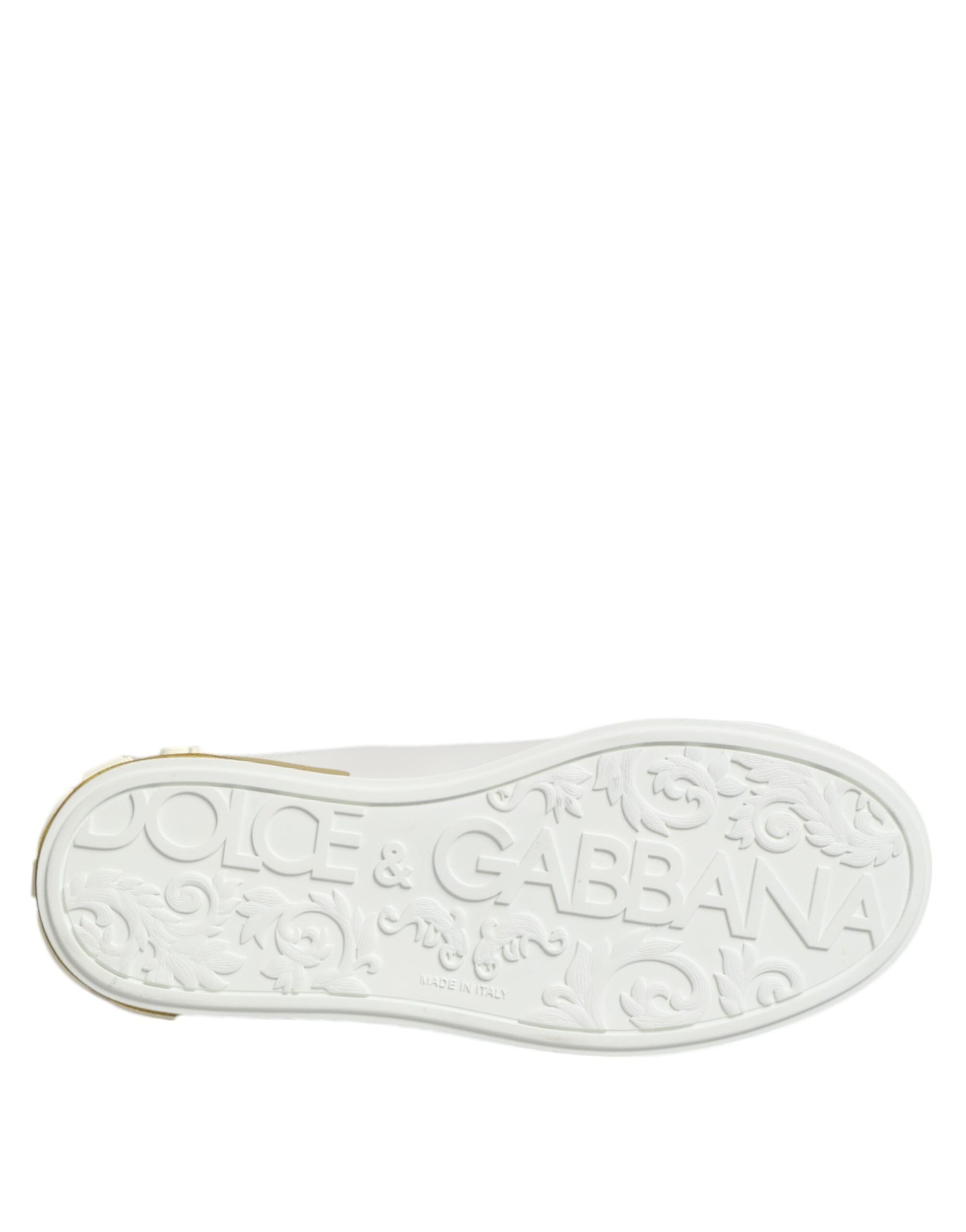 Chaussures Baskets Basses Dolce & Gabbana en Cuir Blanc Jaune