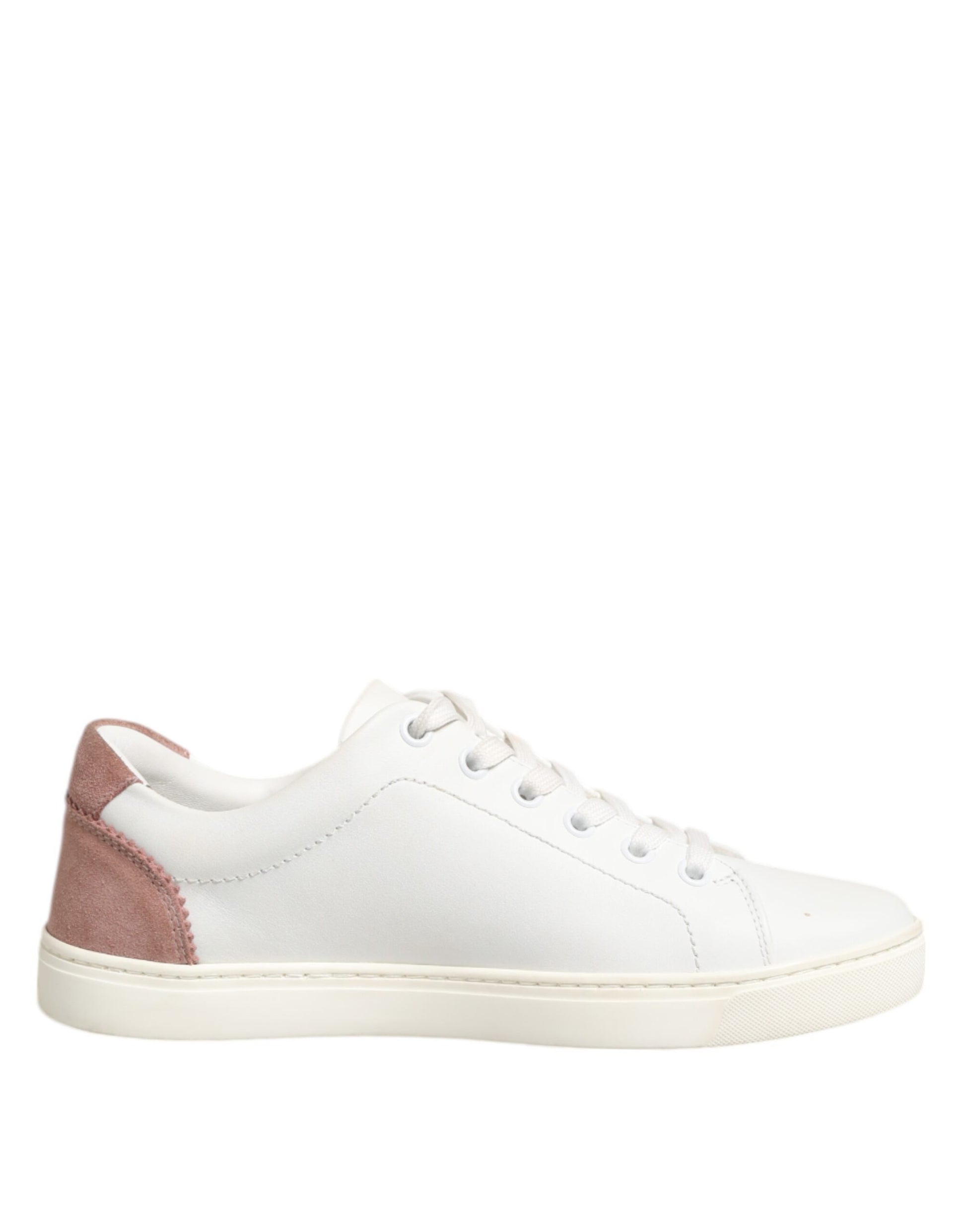 Chaussures Sneakers Basses Dolce & Gabbana en Cuir Blanc Rose