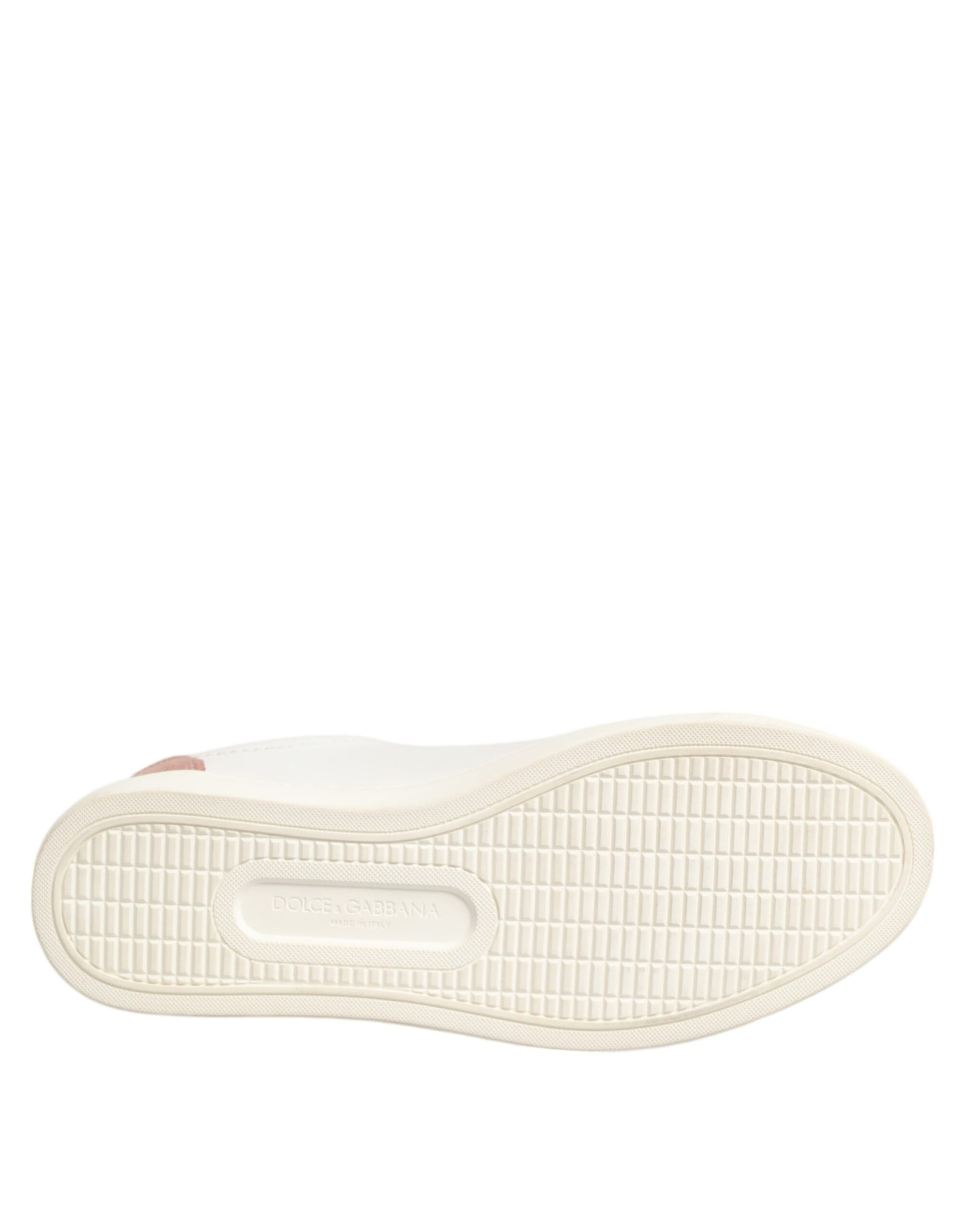 Chaussures Sneakers Basses Dolce & Gabbana en Cuir Blanc Rose