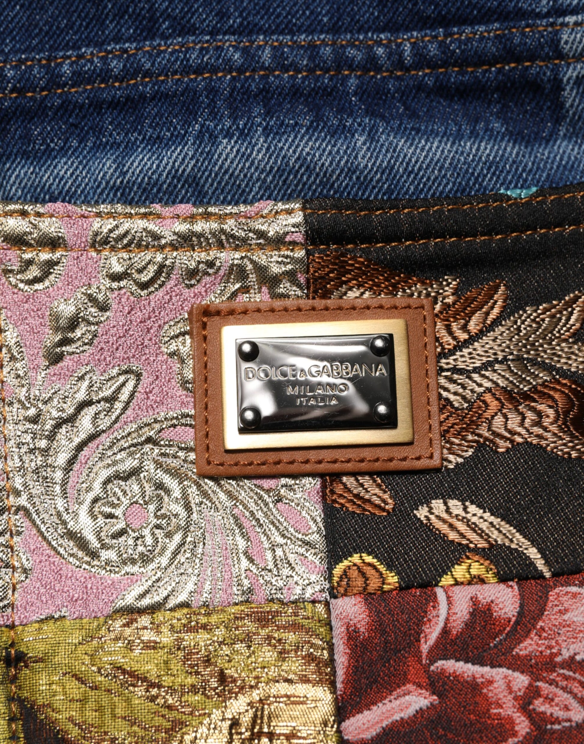 Jeans taille haute déchirés Dolce & Gabbana bleus pour femme