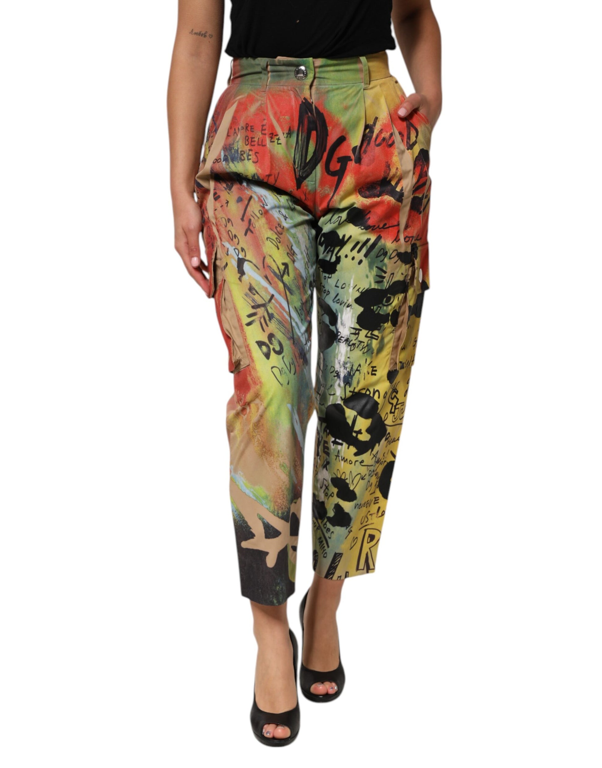 Pantalon cargo taille haute multicolore Dolce & Gabbana