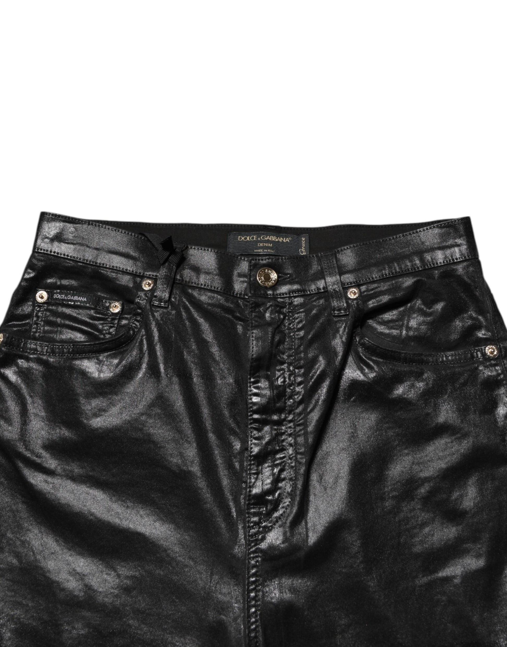 Jean skinny taille haute GRACE noir Dolce & Gabbana