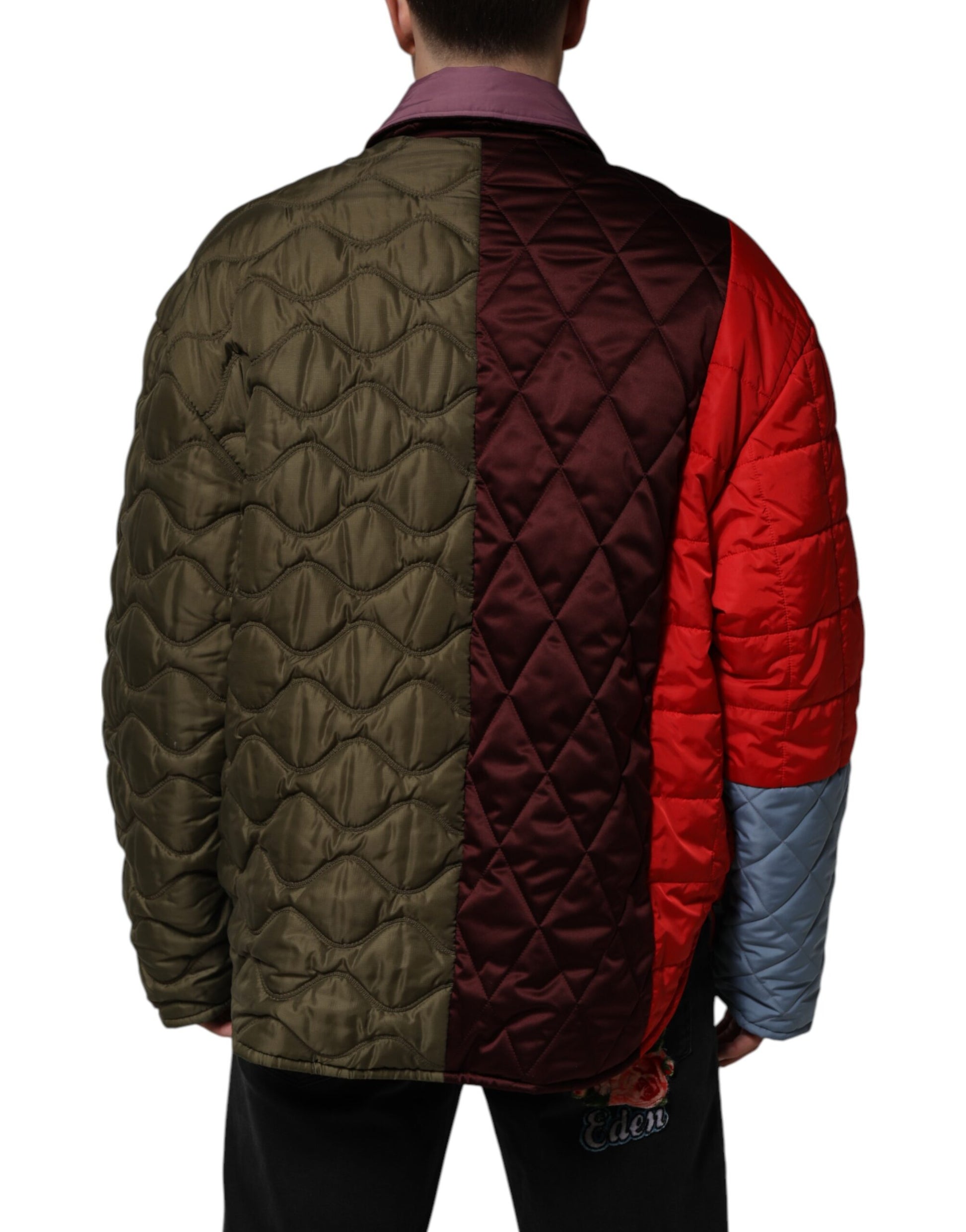 Doudoune matelassée Dolce & Gabbana en polyester patchwork multicolore