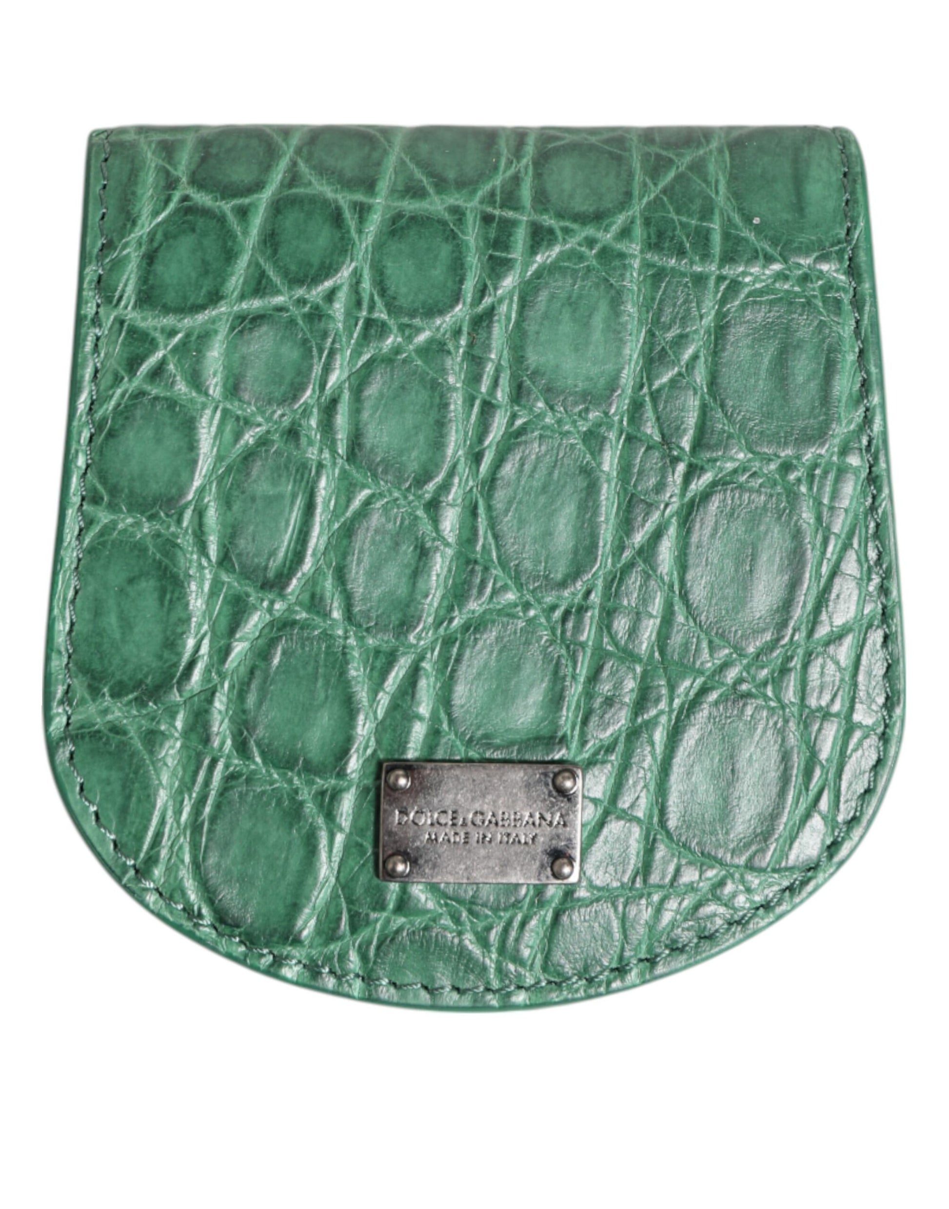 Étui de Préservatif/Monnaie en Peau Exotique Vert Dolce & Gabbana Porte-Monnaie de Poche