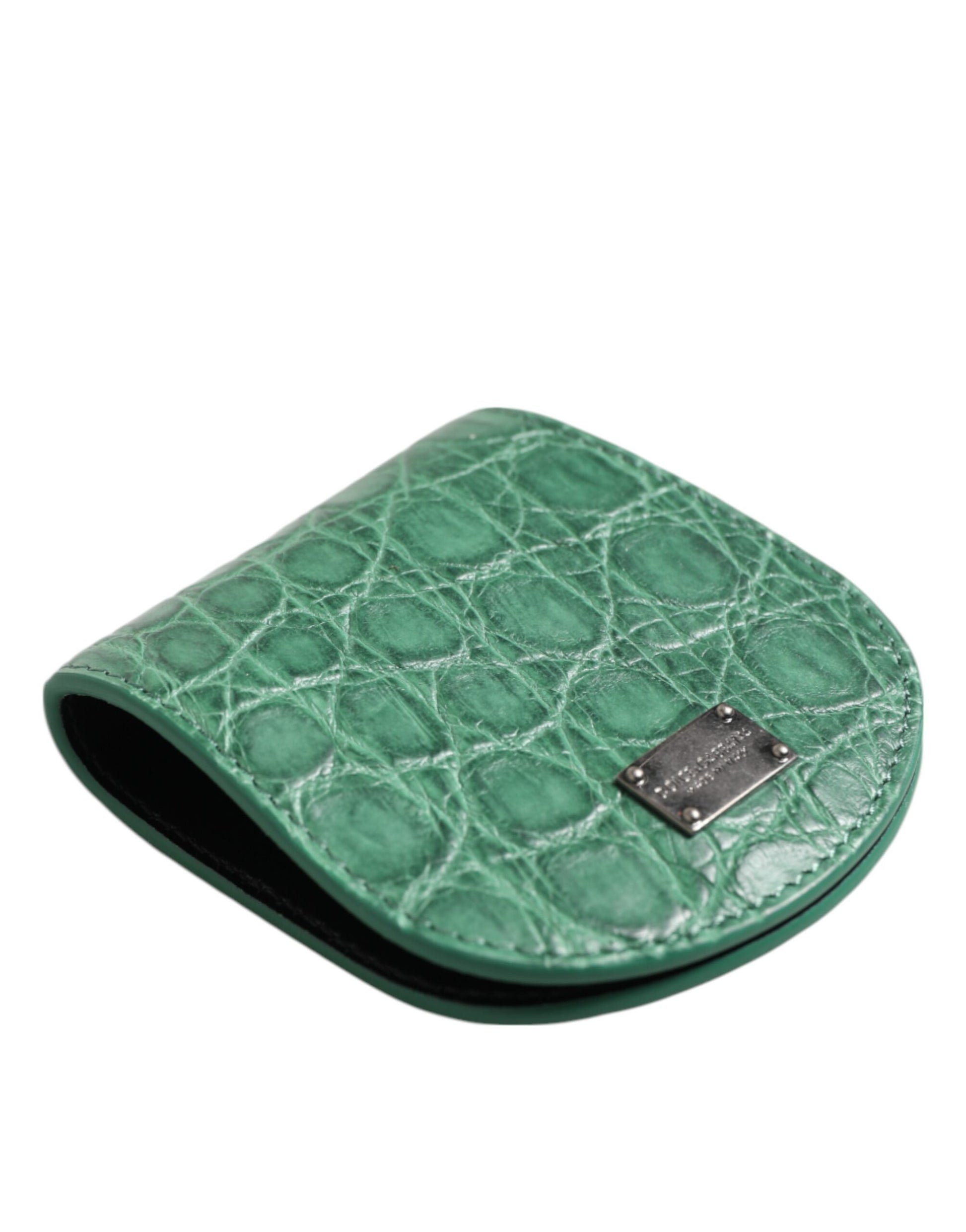 Étui de Préservatif/Monnaie en Peau Exotique Vert Dolce & Gabbana Porte-Monnaie de Poche