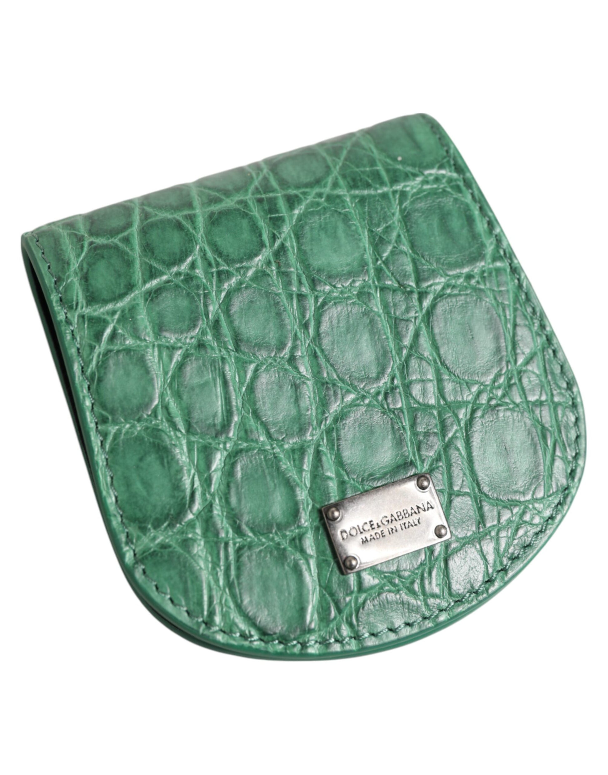 Étui de Préservatif/Monnaie en Peau Exotique Vert Dolce & Gabbana Porte-Monnaie de Poche