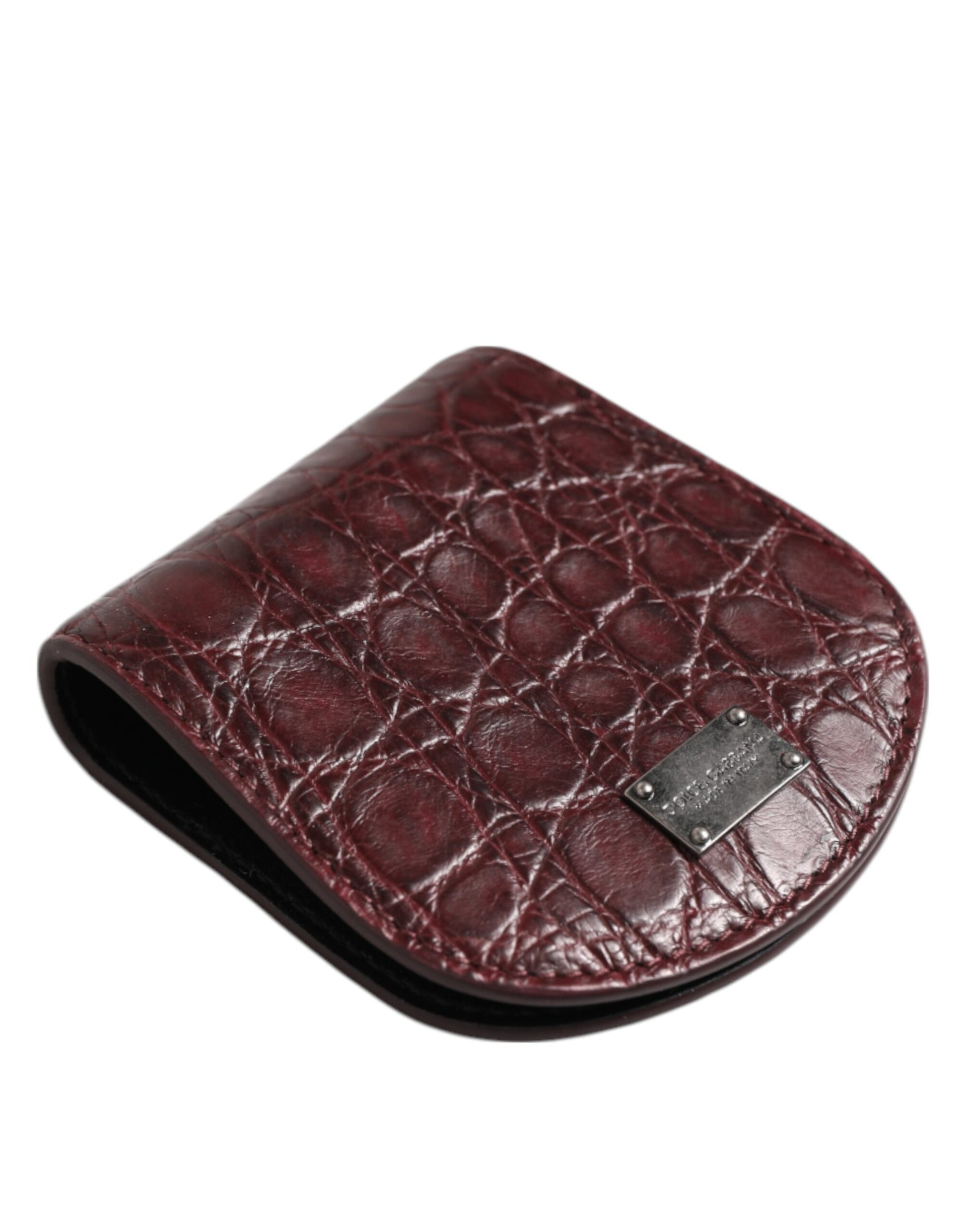 Porte-monnaie/étui à préservatifs Dolce & Gabbana en cuir exotique bordeaux