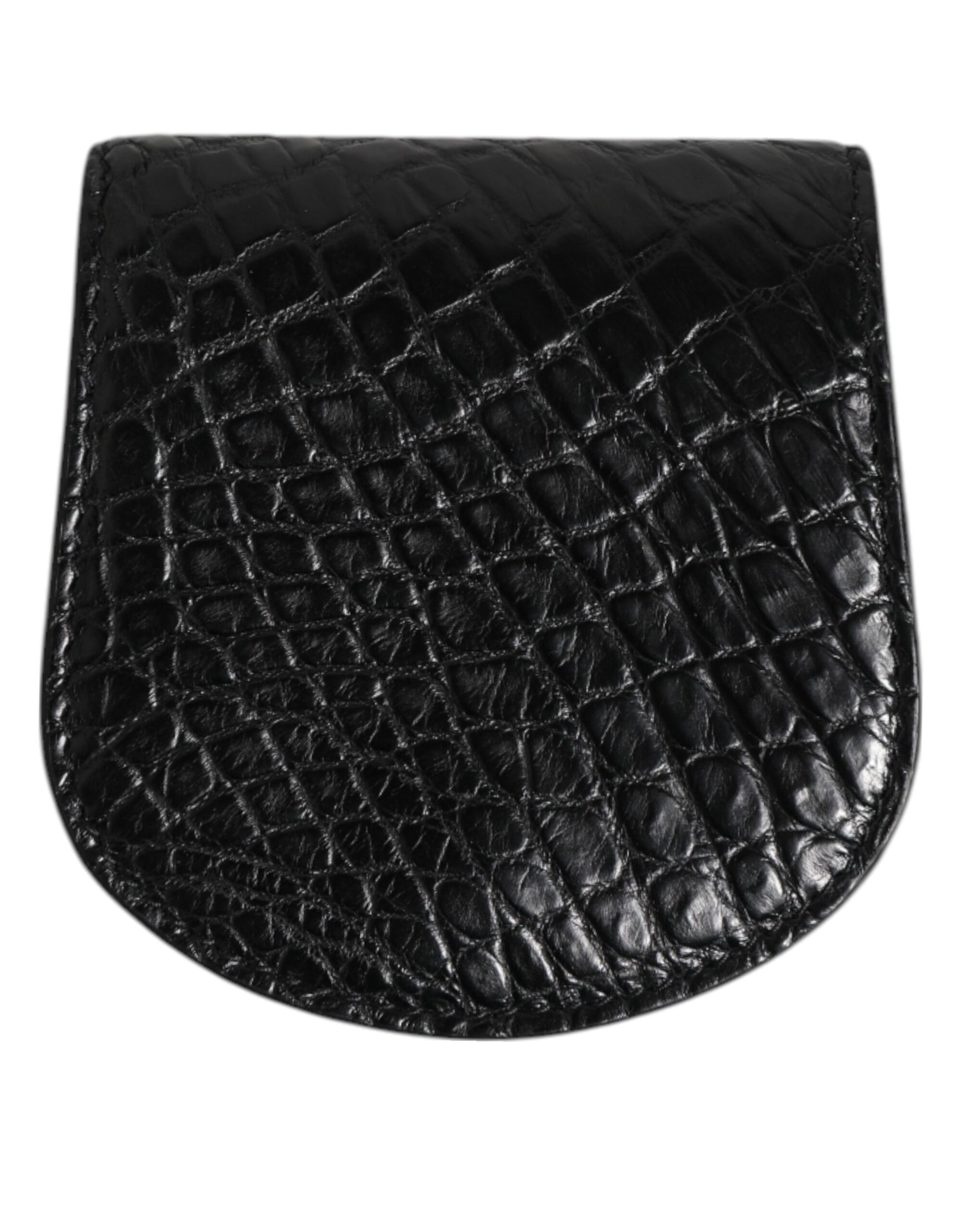 Porte-monnaie/porte-cartes de poche Dolce & Gabbana en cuir exotique noir