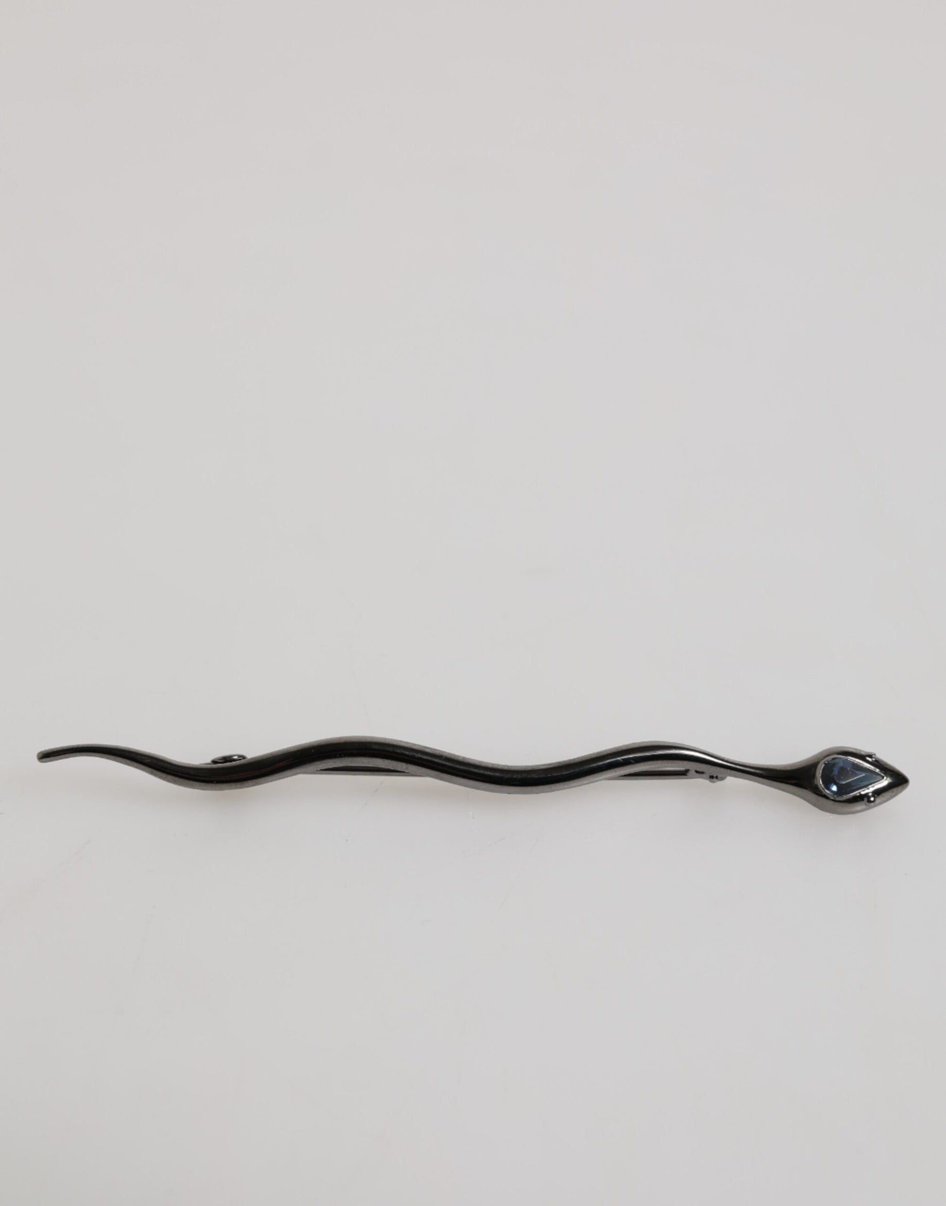 Dolce & Gabbana Broche Épingle Homme Spilla Serpente en Laiton Noir et Cristal