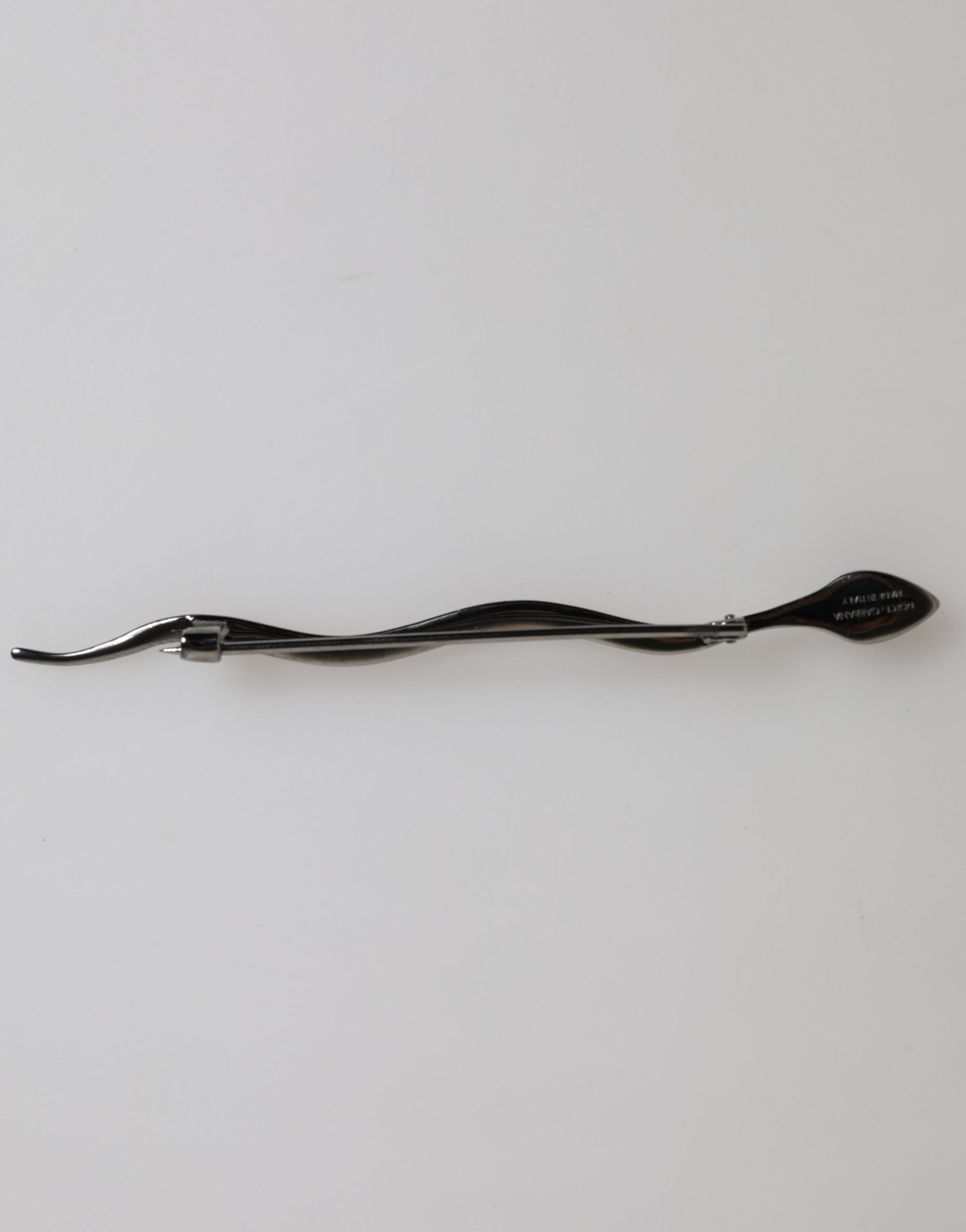 Dolce & Gabbana Broche Épingle Homme Spilla Serpente en Laiton Noir et Cristal
