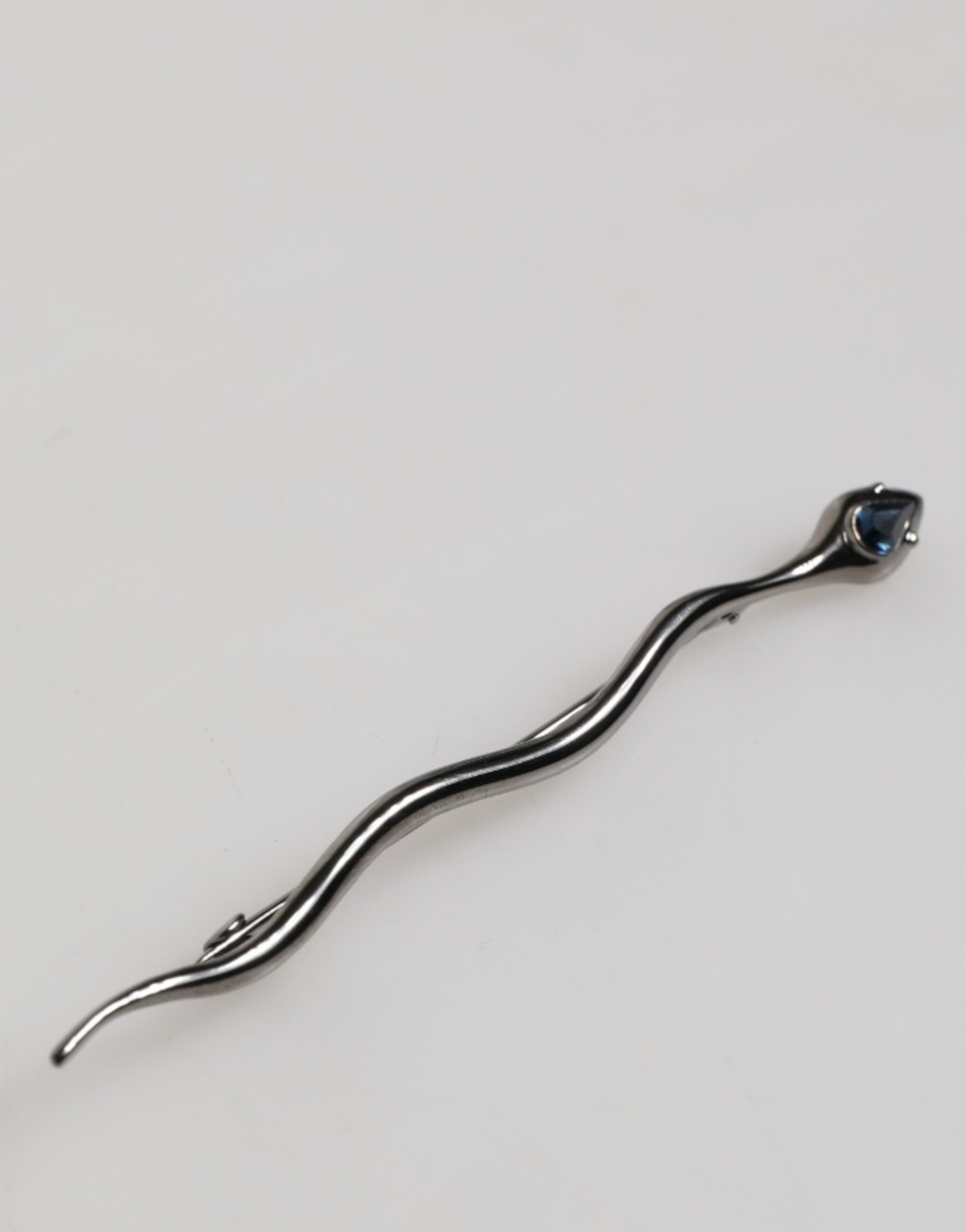 Dolce & Gabbana Broche Épingle Homme Spilla Serpente en Laiton Noir et Cristal