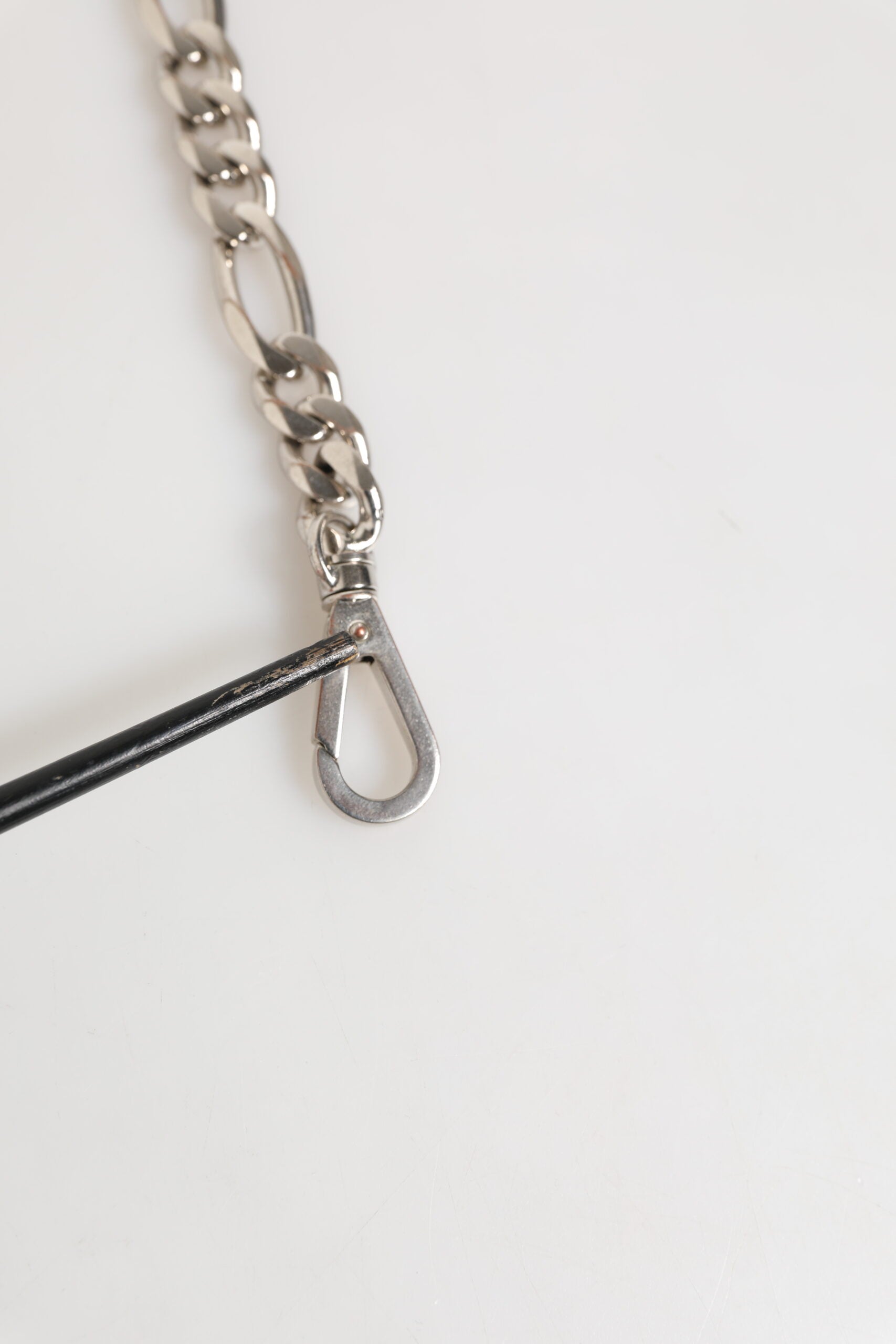 Dolce &amp; Gabbana – Silberfarbenes Messingkettenarmband mit Karabinerverschluss und DG-Logo