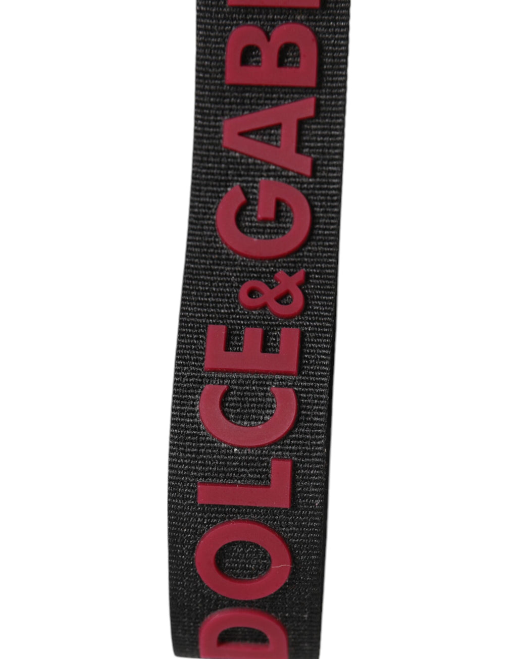 Porte-clés homme Dolce & Gabbana noir rouge logo DG polyester argenté
