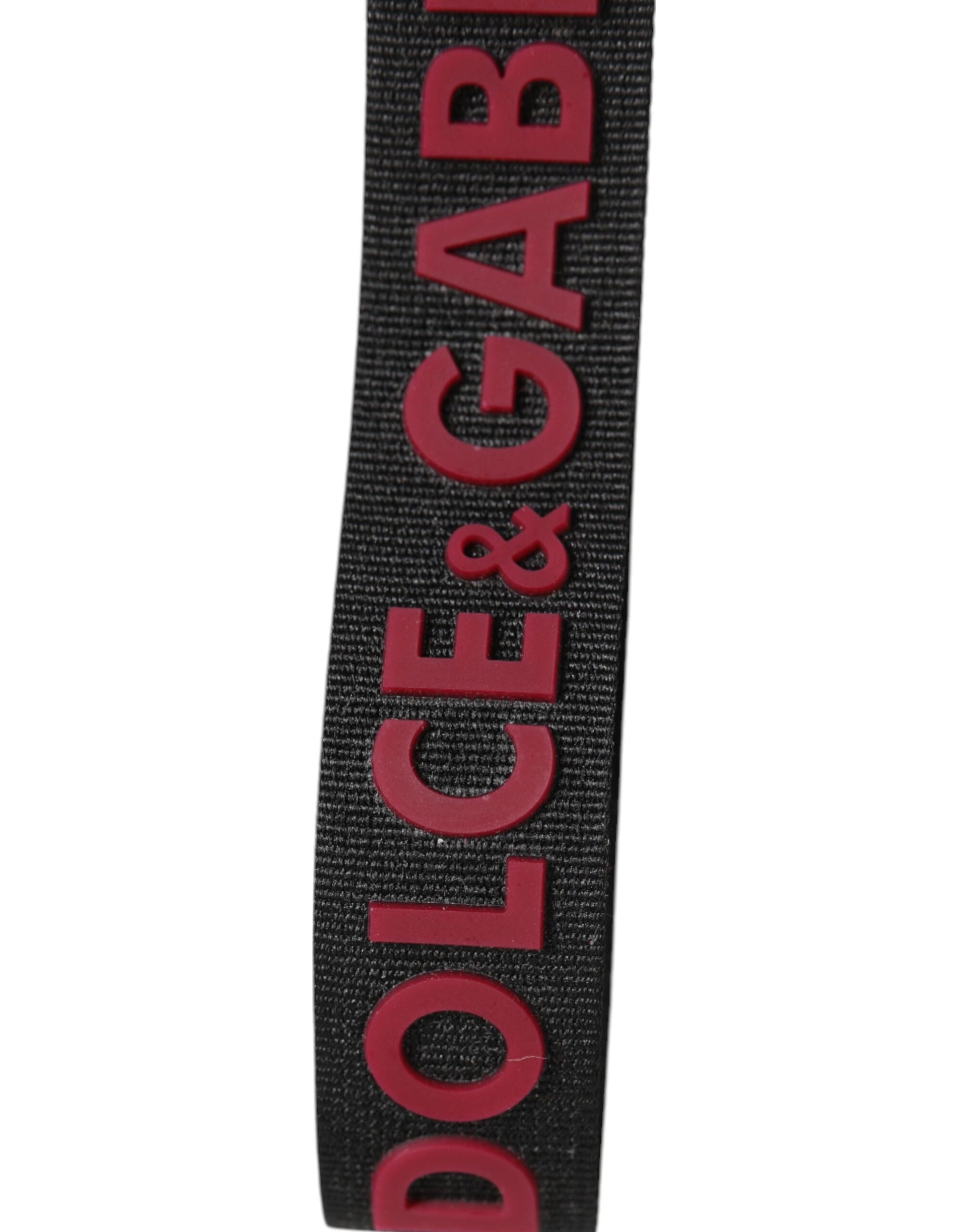 Porte-clés homme Dolce & Gabbana noir rouge logo DG polyester argenté