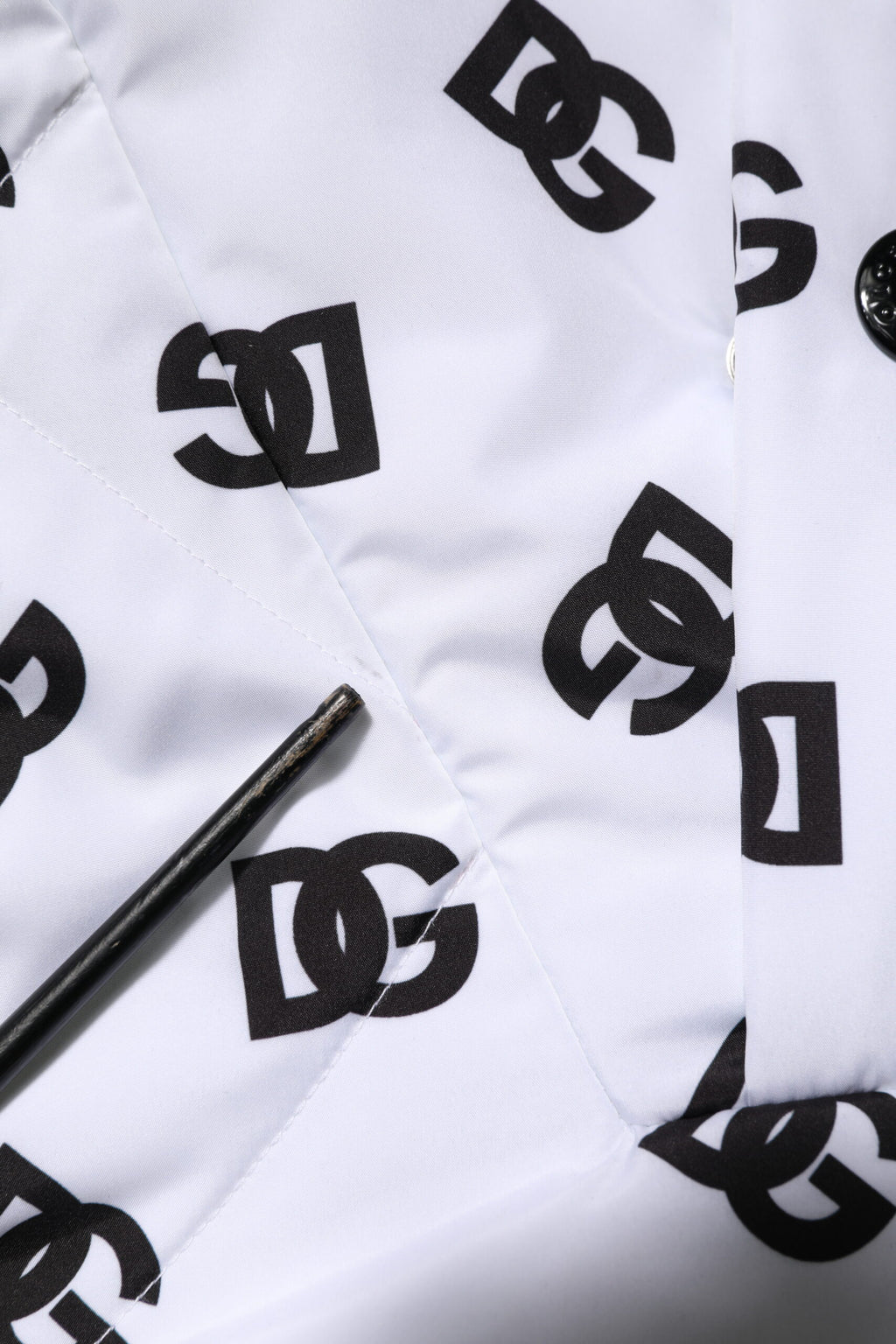 Doudoune matelassée à capuche Dolce & Gabbana Monogramme DG Blanc