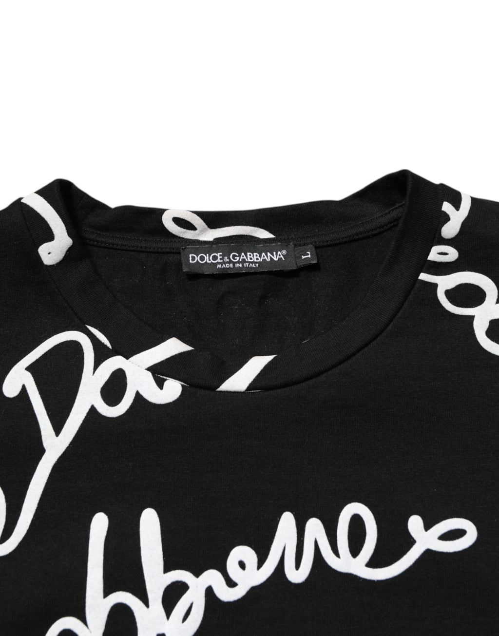 T-shirt ras du cou en coton noir à logo imprimé Dolce & Gabbana