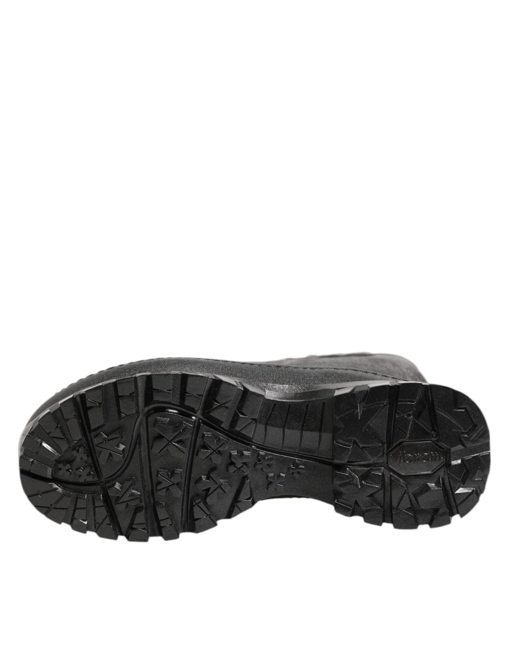 Bottes de pluie Dolce & Gabbana métallisées noires à enfiler pour homme