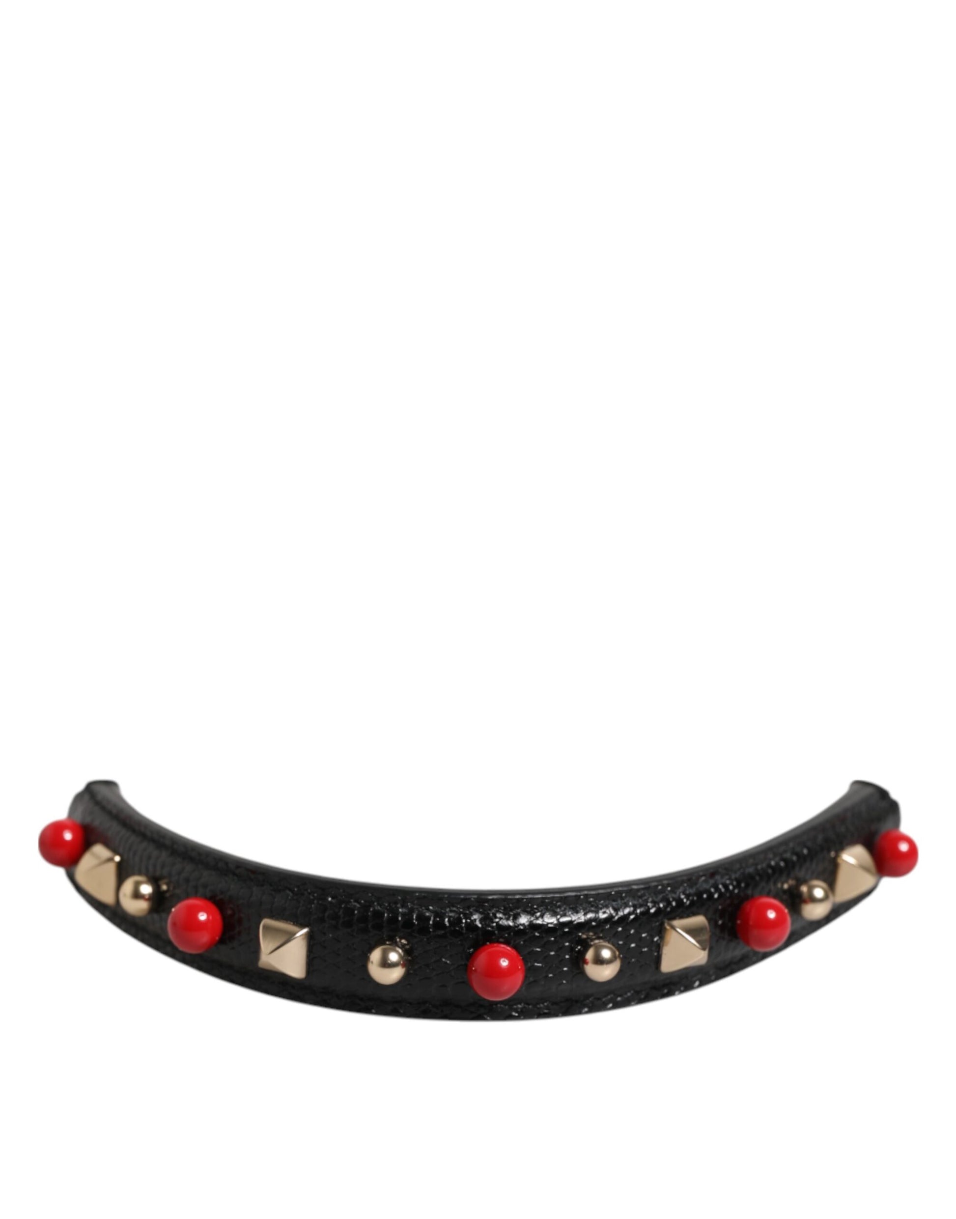 Bandoulière Dolce & Gabbana en cuir noir ornée pour femme