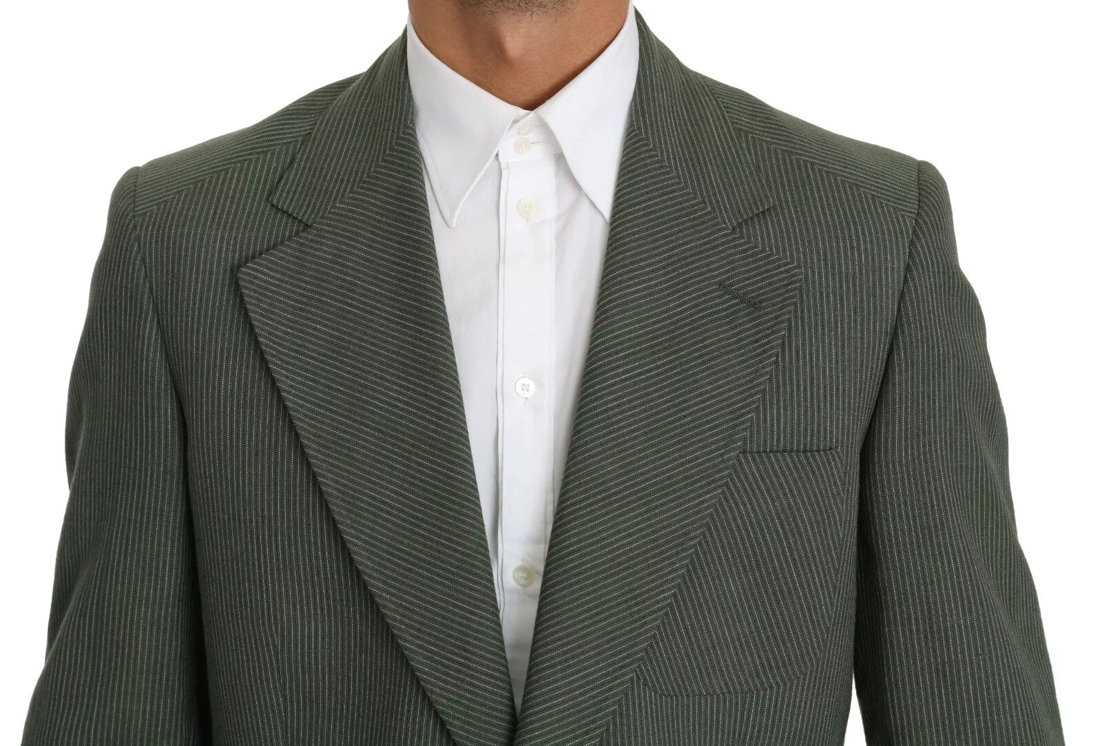 Romeo Gigli – Grüner Leinenblazer, einteilig, einreihige Jacke