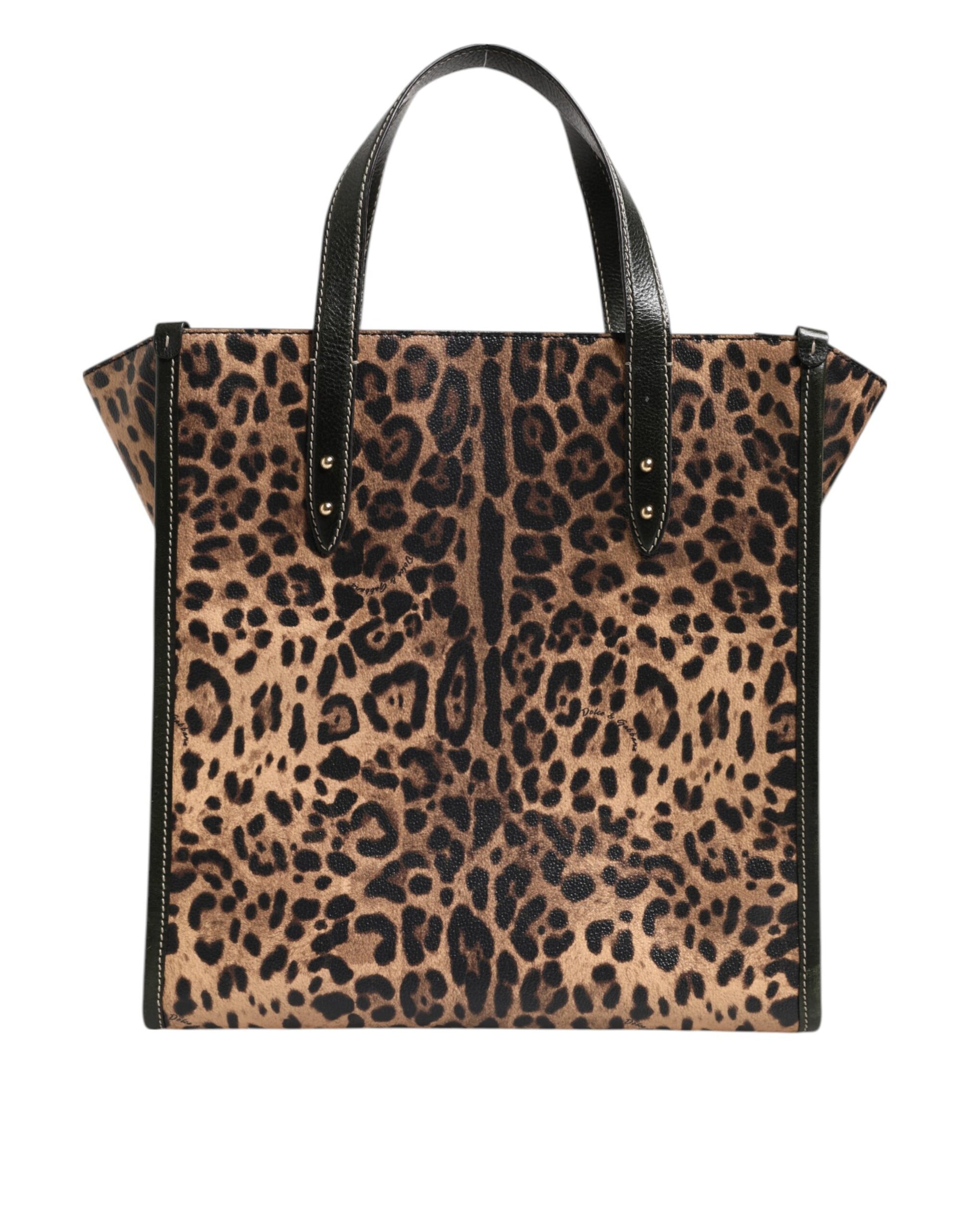 Dolce &amp; Gabbana Multicolor Leopard Shopping Tote Schulter Frauen Borse Tasche