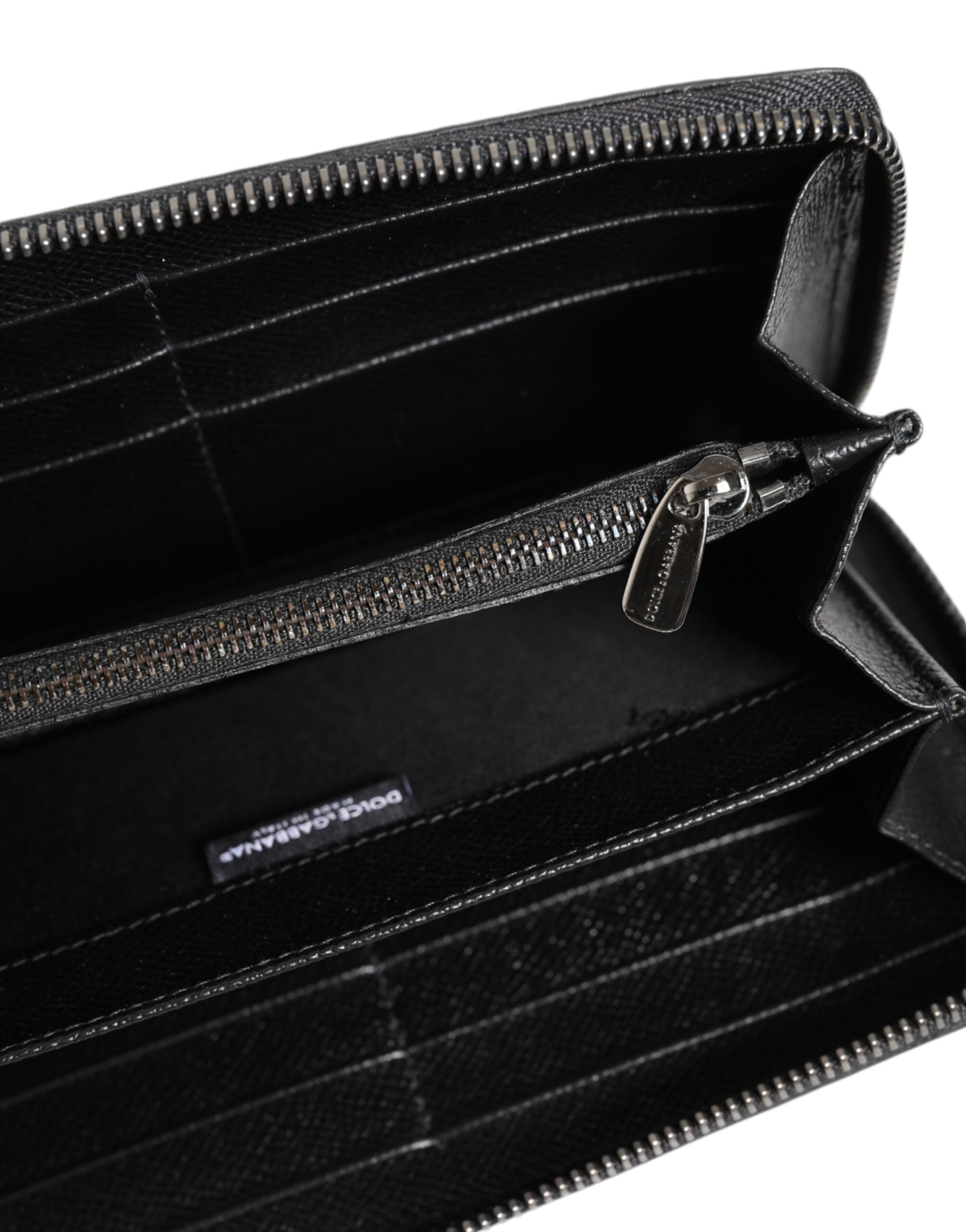 Portefeuille continental Dolce & Gabbana en cuir léopard noir et gris avec fermeture éclair intégrale