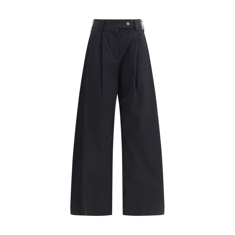 Ella Black Cotton Casual Pants