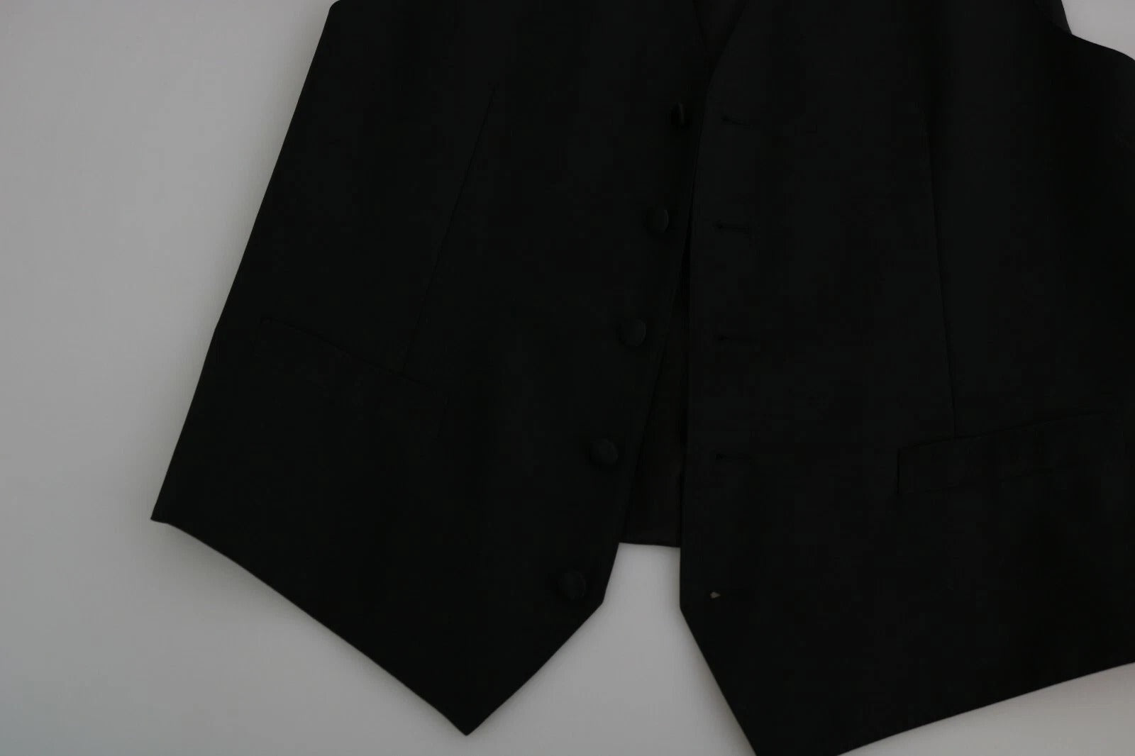 Dolce &amp; Gabbana Schwarze Herren-Weste aus Wolle