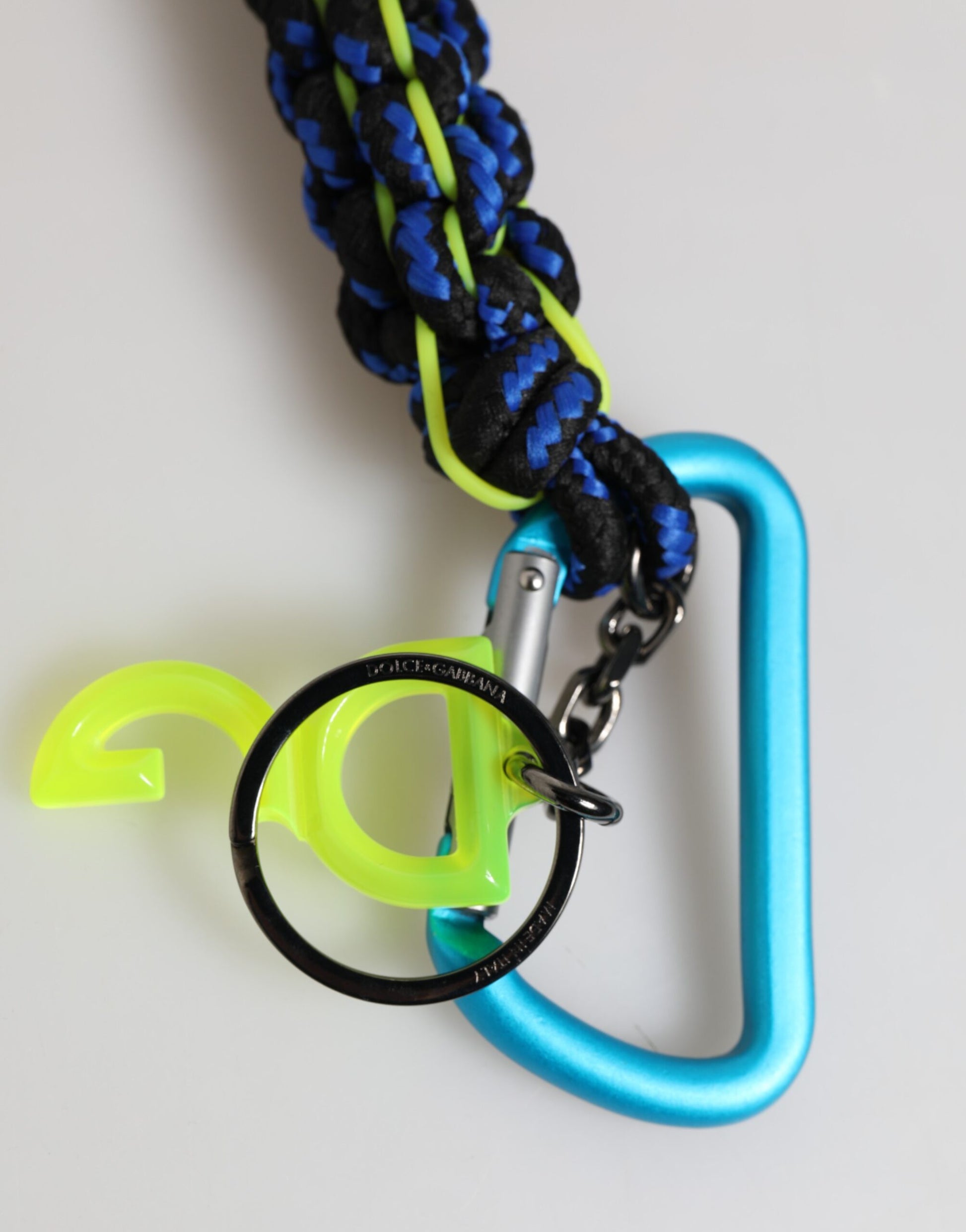 Dolce & Gabbana Multicolor Polyester Tape String DG Logo Keychain Keyring