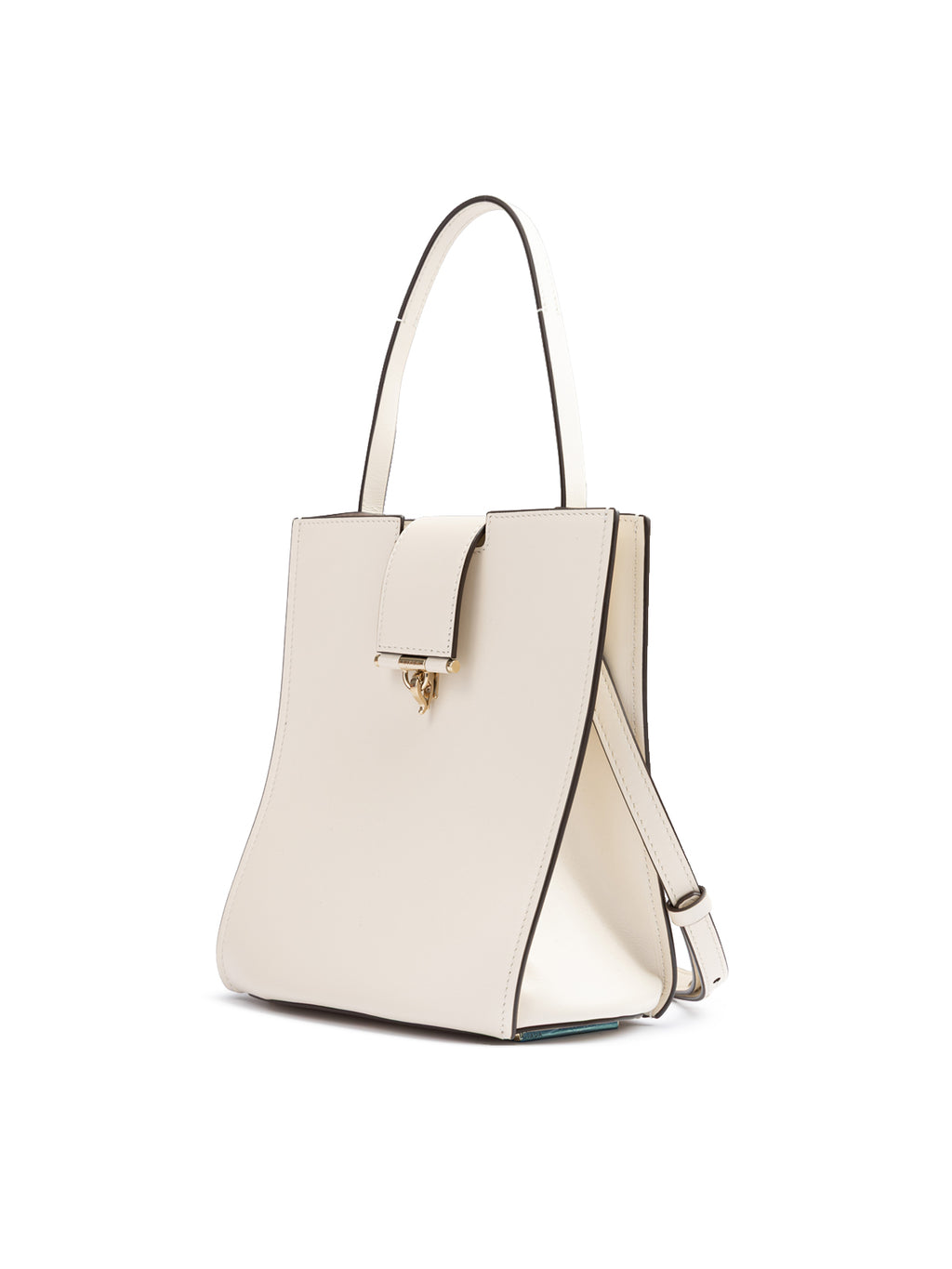 Giada Schultertasche aus weißem Leder